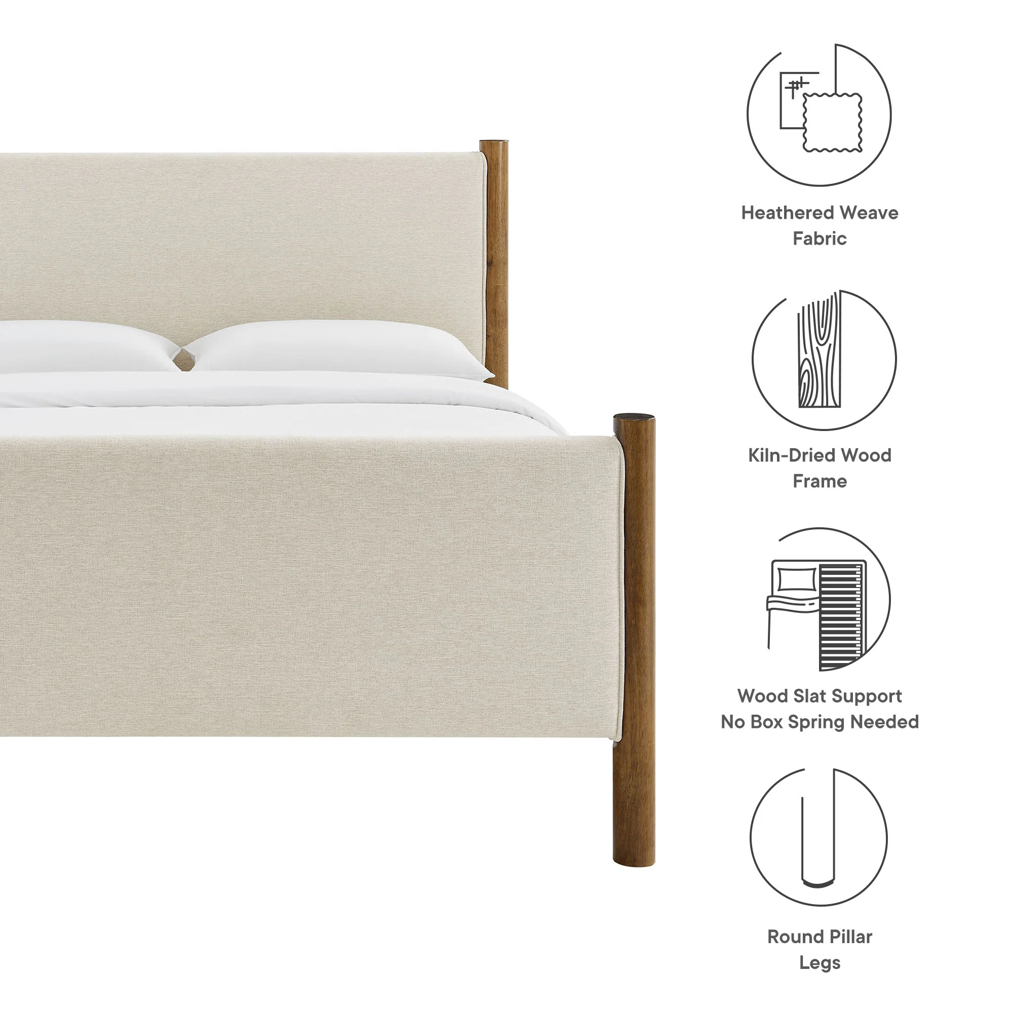 Maven King Size Fabric Upholstered Platform Bed by Modway - Image 17