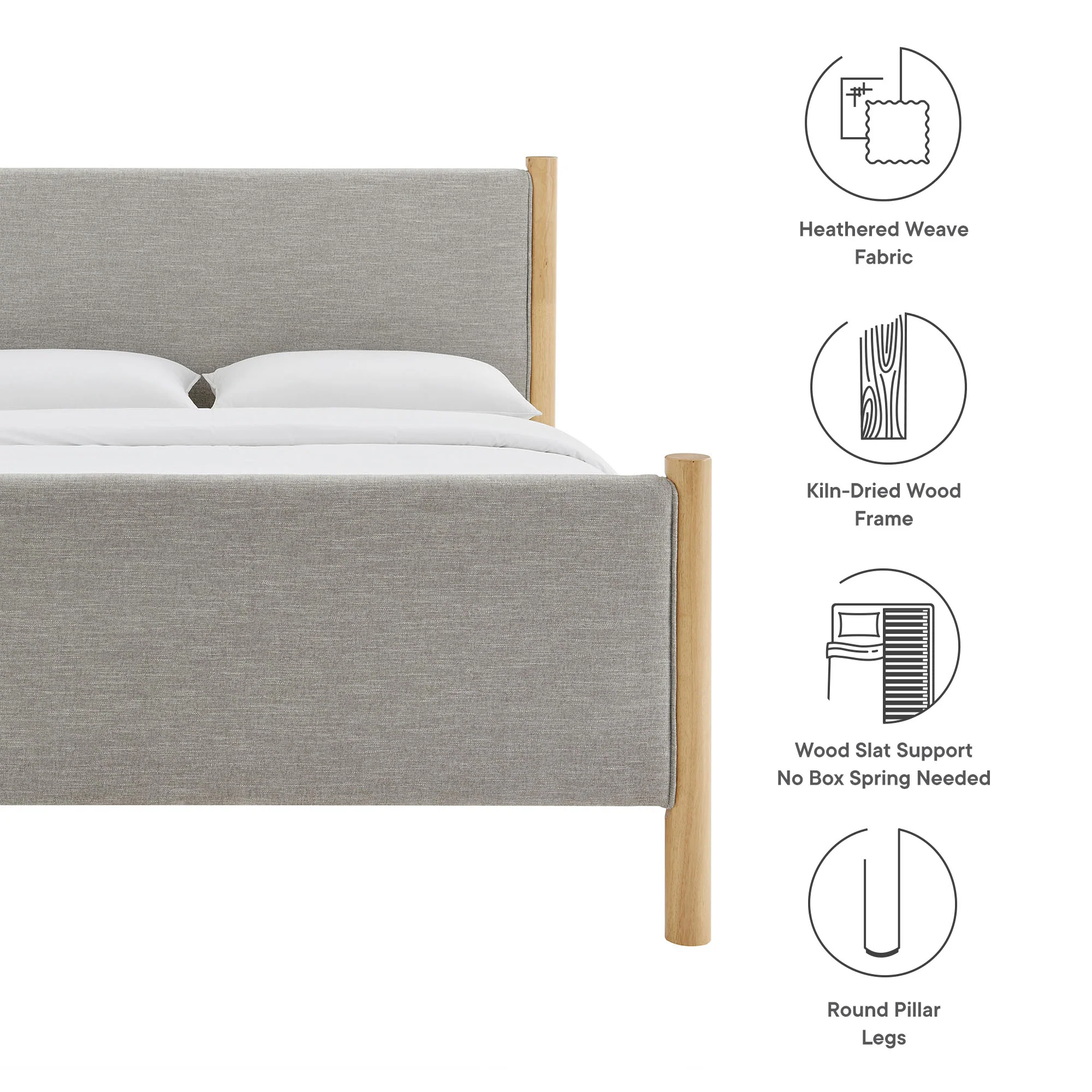 Maven King Size Fabric Upholstered Platform Bed by Modway - Image 26