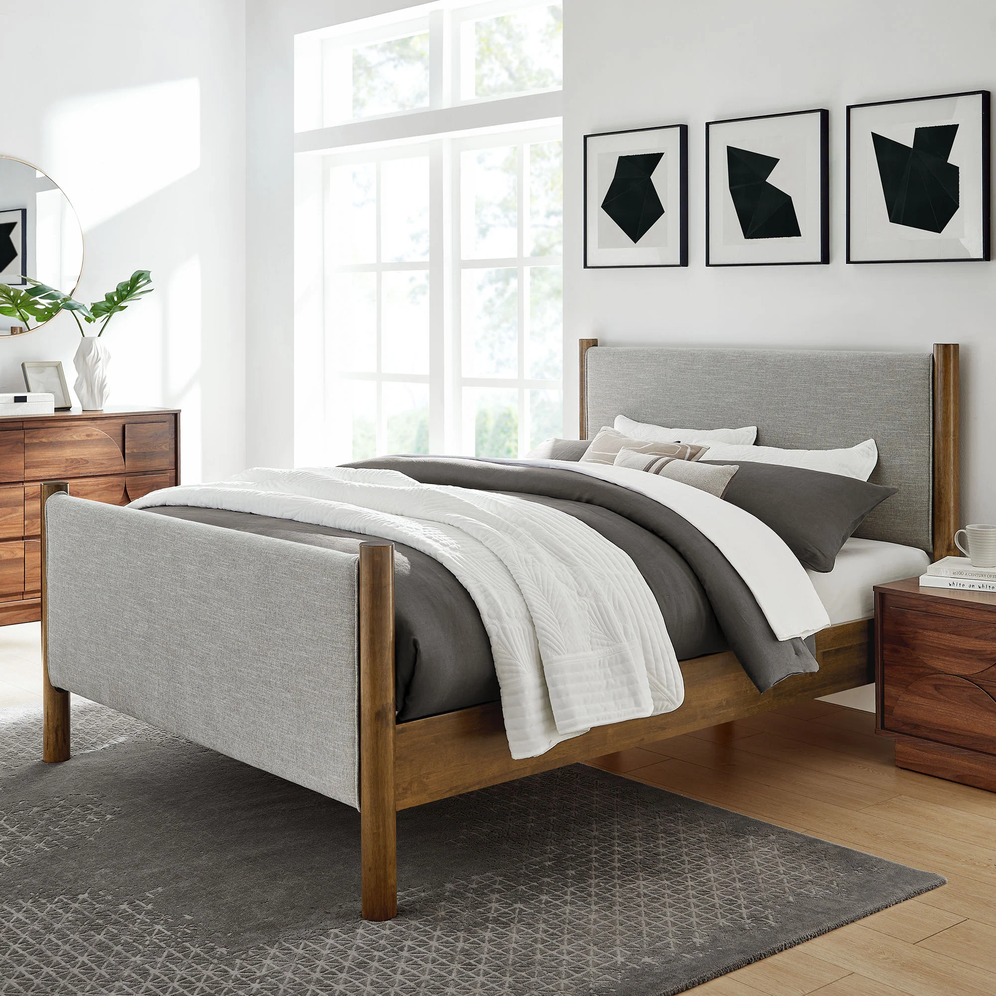 Maven Queen Size Fabric Upholstered Platform Bed by Modway - Image 34