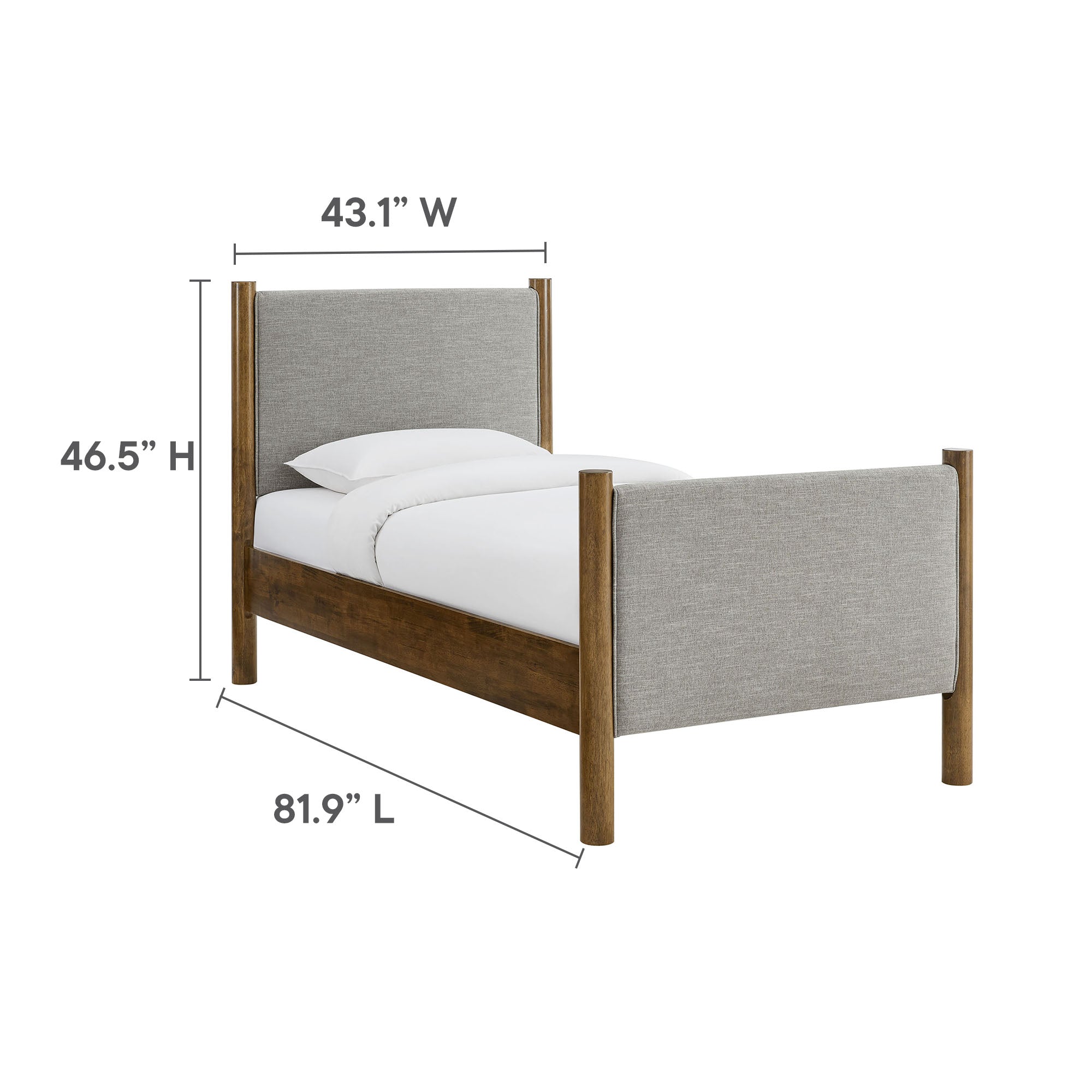 Maven Twin Size Fabric Upholstered Platform Bed by Modway - Image 36