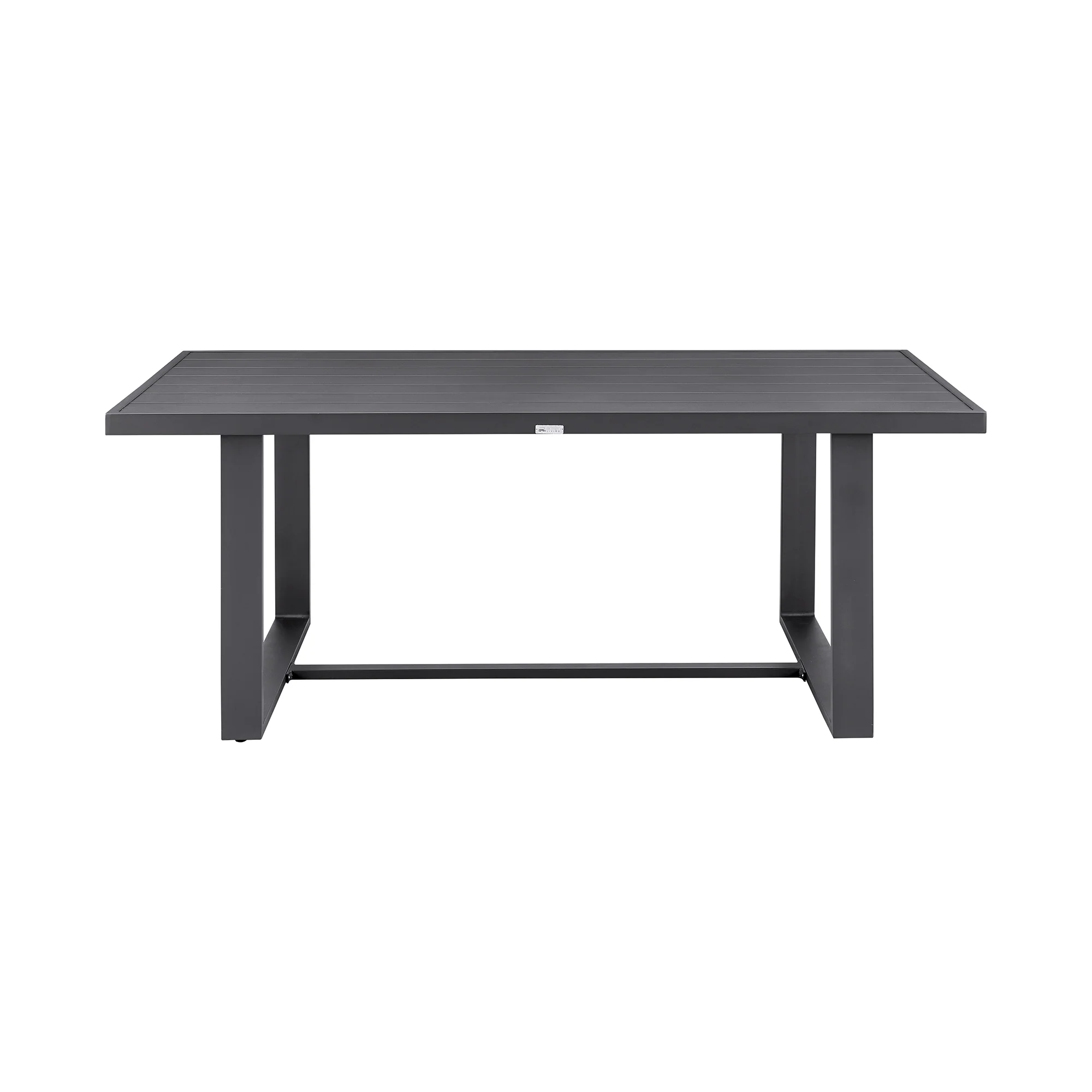 Menorca Outdoor Patio 7-Piece Dining Table Set in Aluminum with Gray Cushions By Armen Living - Image 5