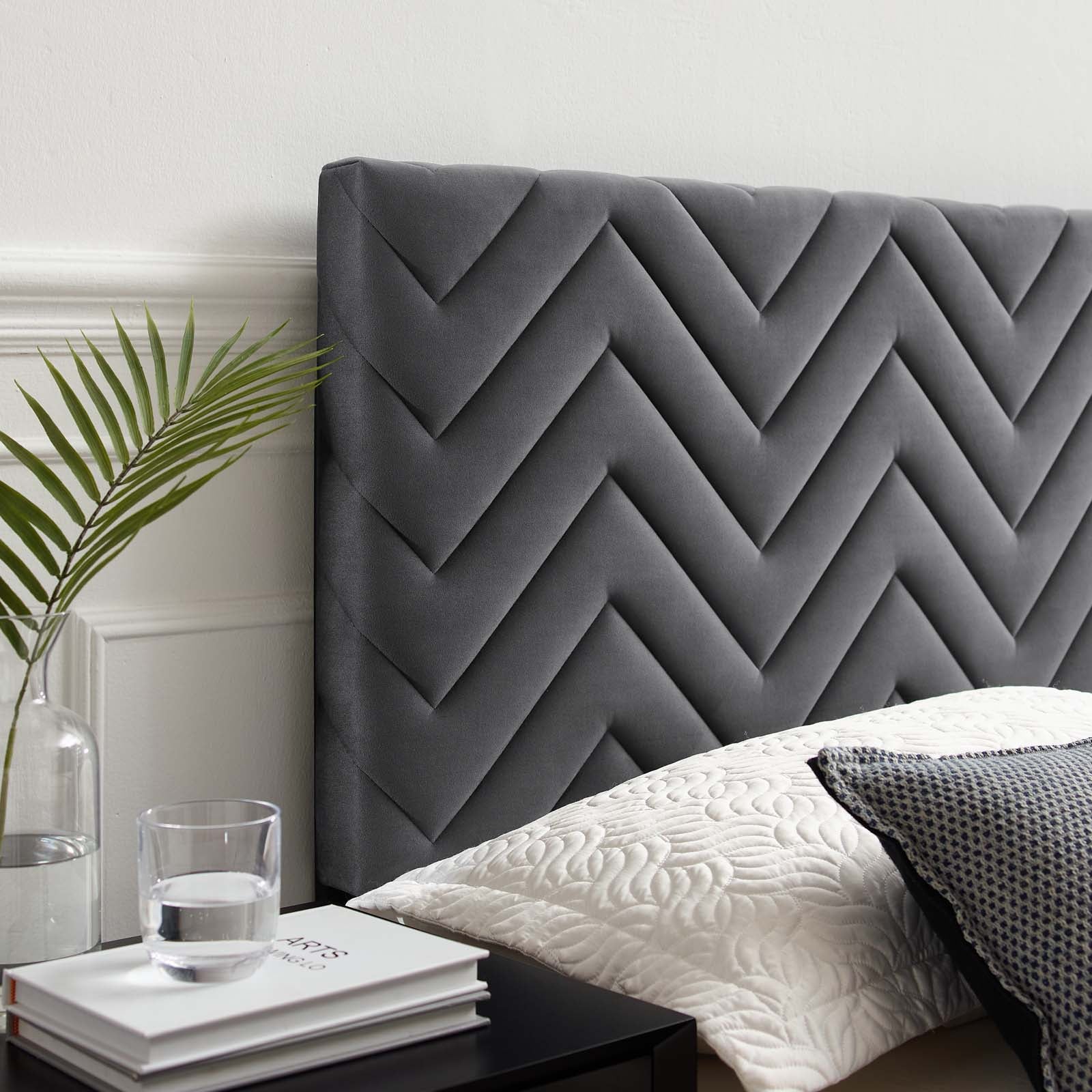 Mercy Chevron Tufted Performance Velvet Twin Headboard By Modway - MOD-6658