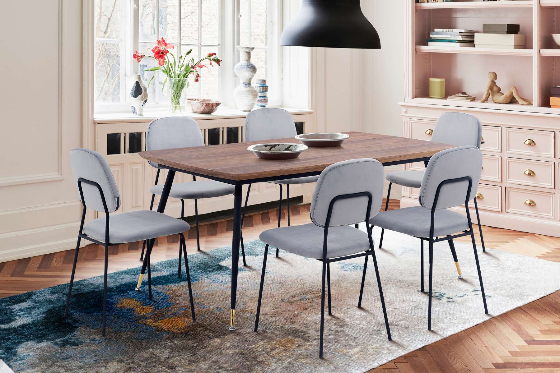Messina and Lucy 7 Piece Rectangular Dining Set By Armen Living