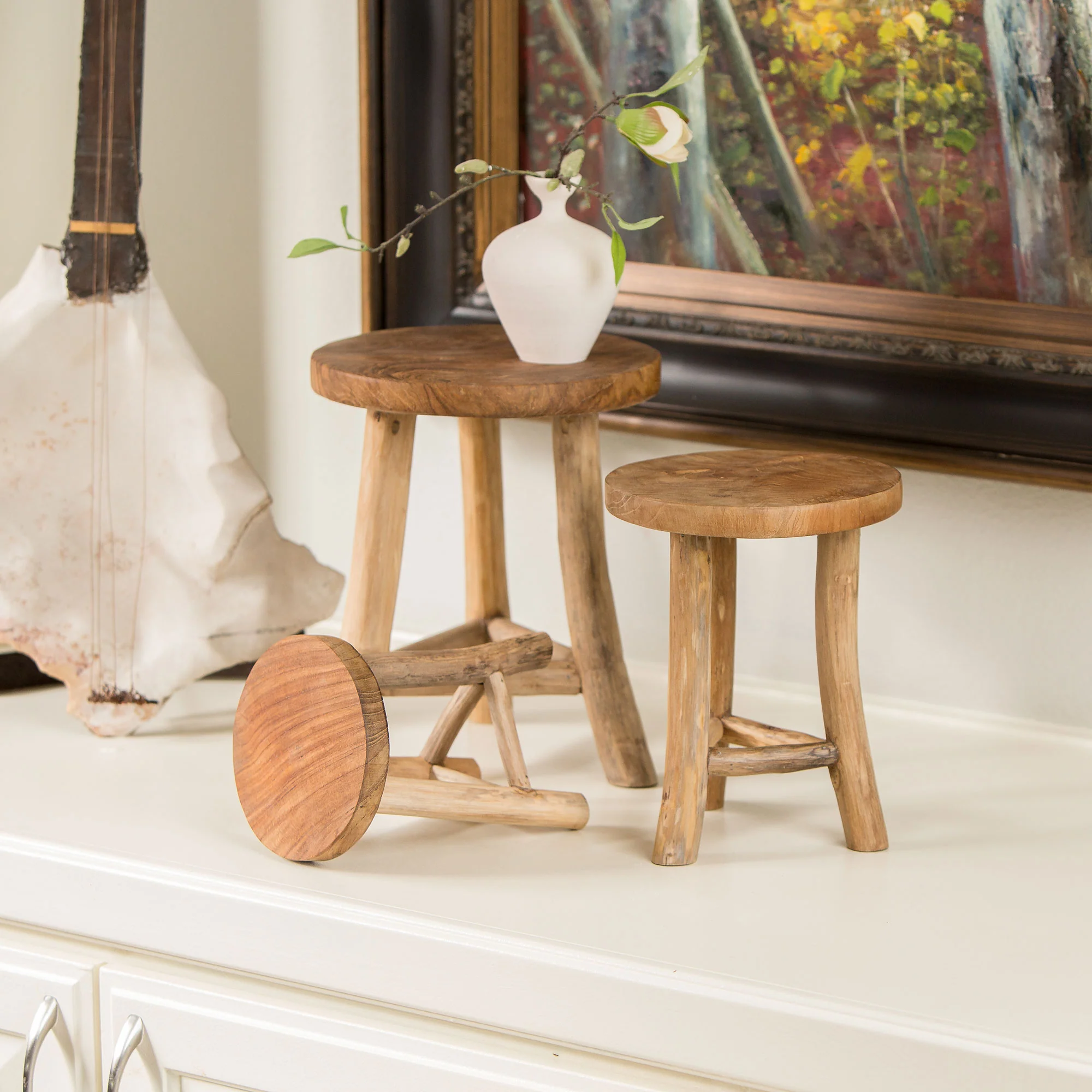 Mini Branch Stools Set of 6 By Garden Age Supply - Image 2