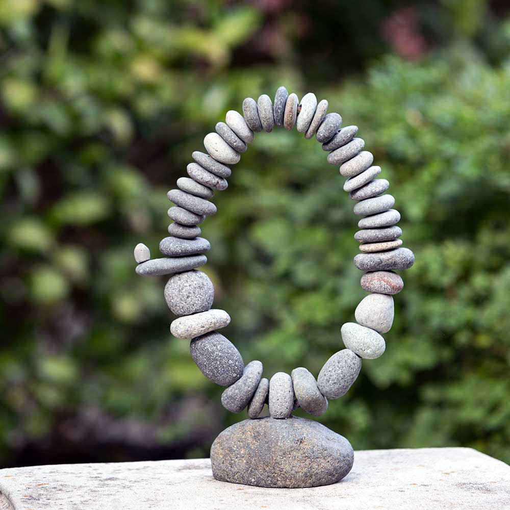 Mini Oval Stand Rock Cairn Set of 2 By Garden Age Supply