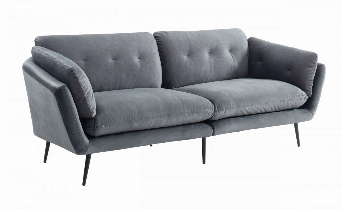 Modern 84" Dark Grey Sofa With Two Cushions By Homeroots