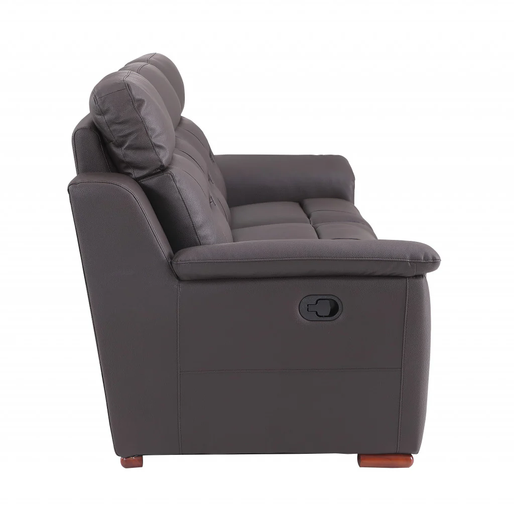 Modern Beige Leather Reclining Sofa By Homeroots - Image 10