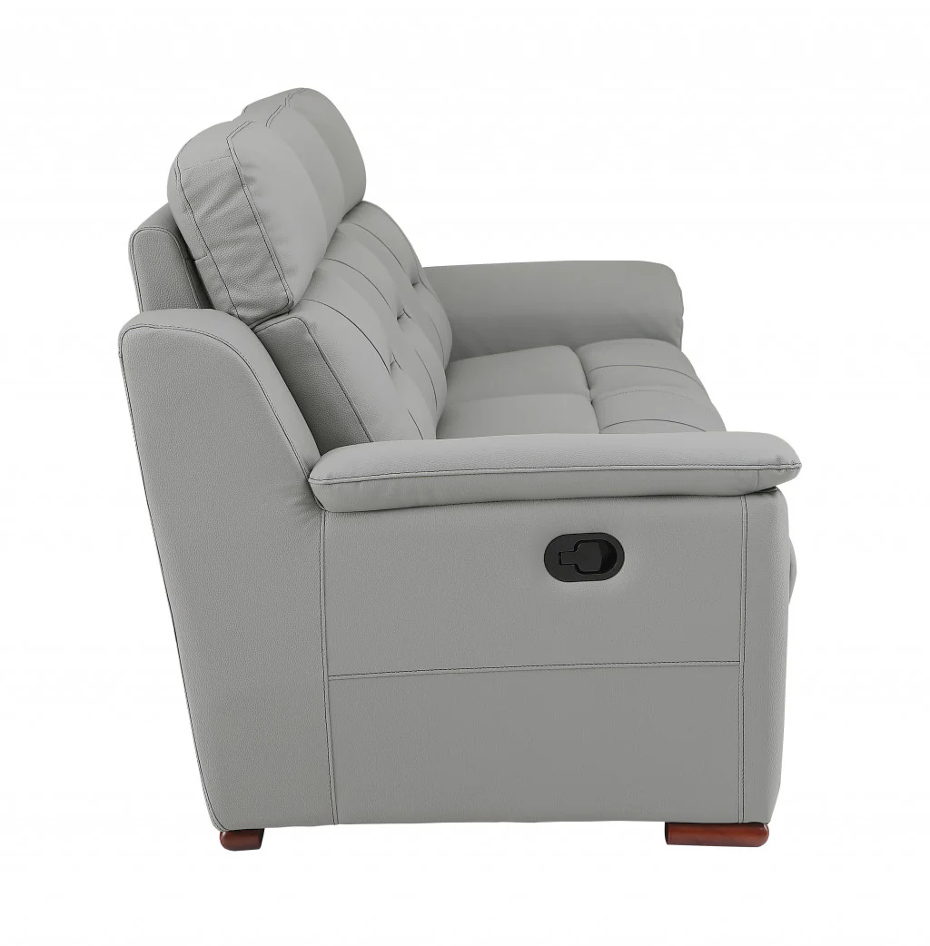 Modern Beige Leather Reclining Sofa By Homeroots - Image 15