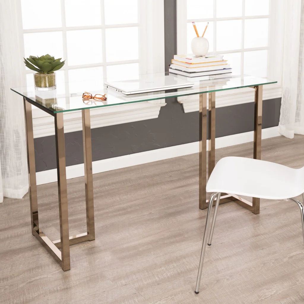 Modern Champagne Writing Desk By Homeroots