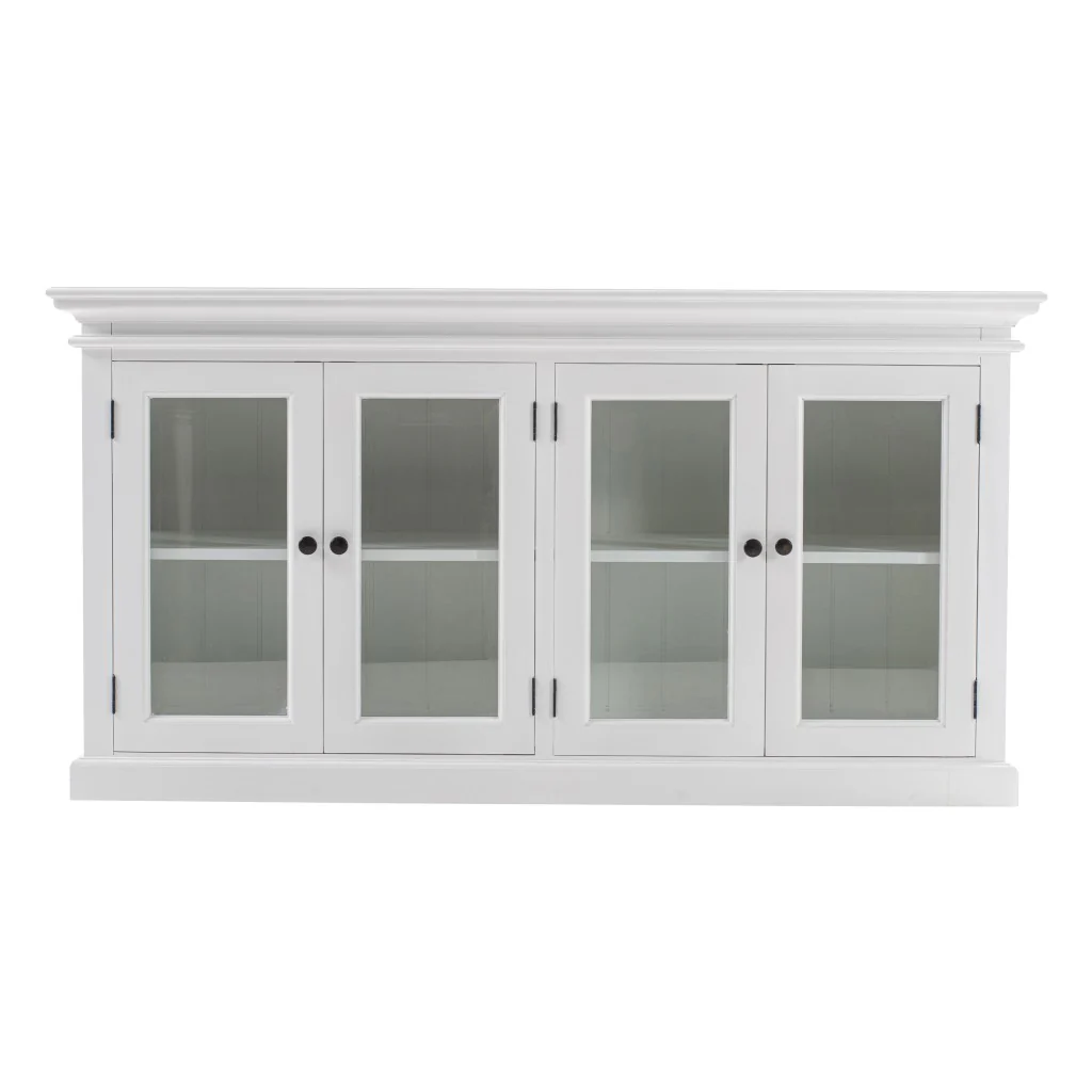 Modern Farm White Glass Door Buffet Server By Homeroots