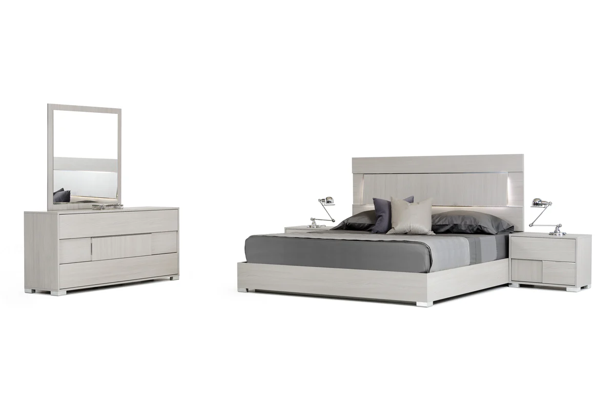 Modern Grey Queen Bedroom Set By Homeroots - Image 2