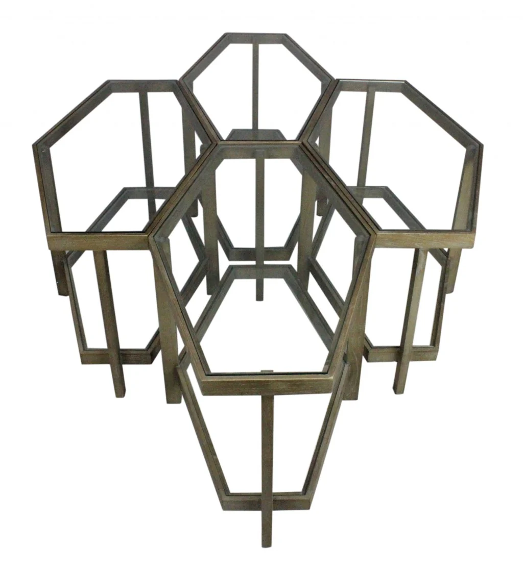 Modern Hexagonal Glass Top Coffee Table By Homeroots