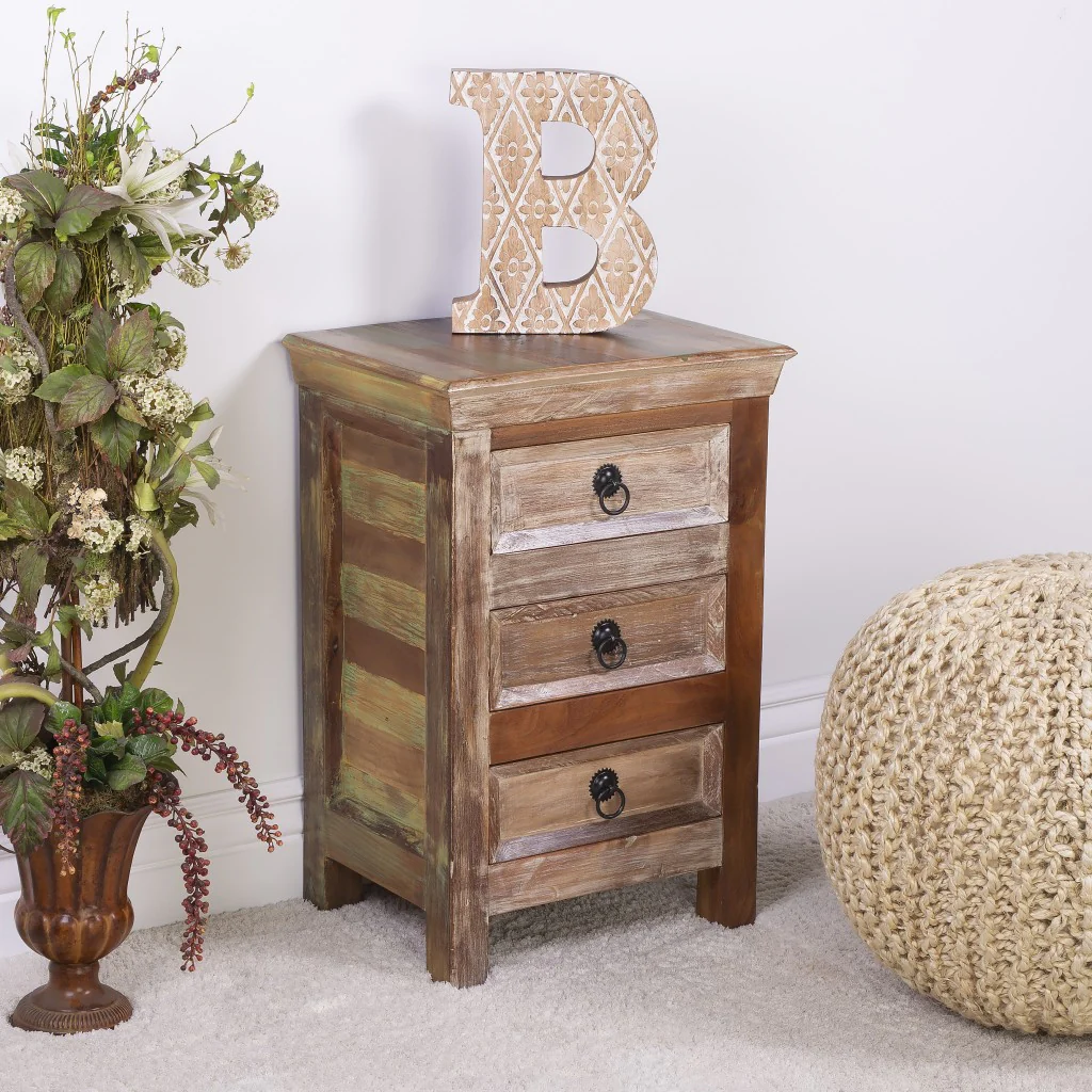 Modern Rustic Three Drawer Accent Chest By Homeroots