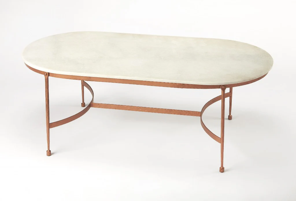 Modern White Marble Coffee Table By Homeroots