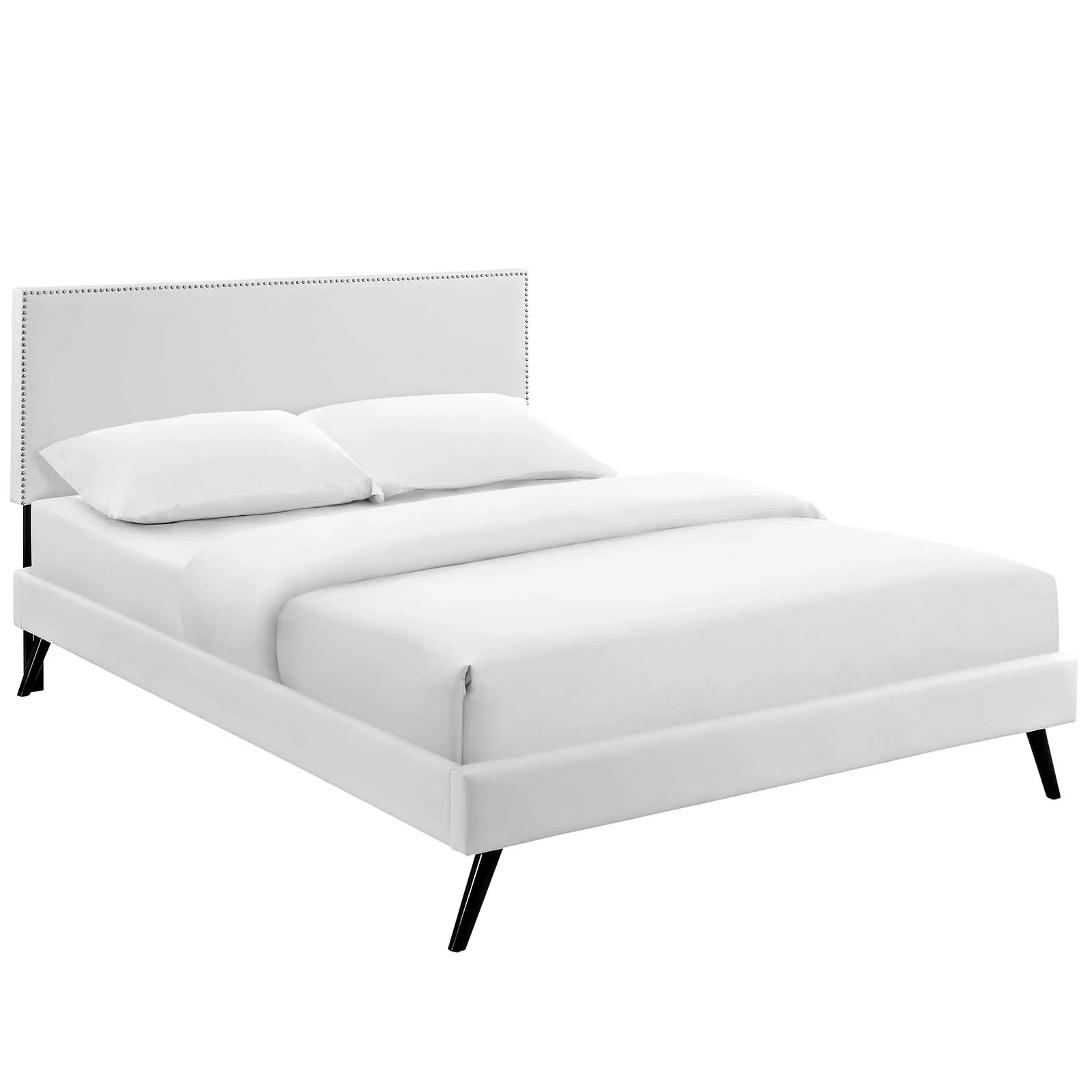 Modway Phoebe Vinyl King Platform Bed with Round Splayed Legs - Image 2
