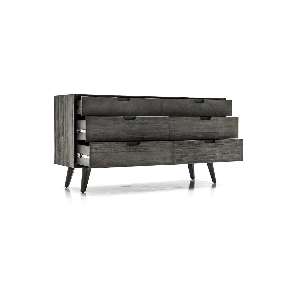 Mohave 4 Piece Acacia King Bedroom Set with Dresser and Nightstands By Armen Living - Image 6