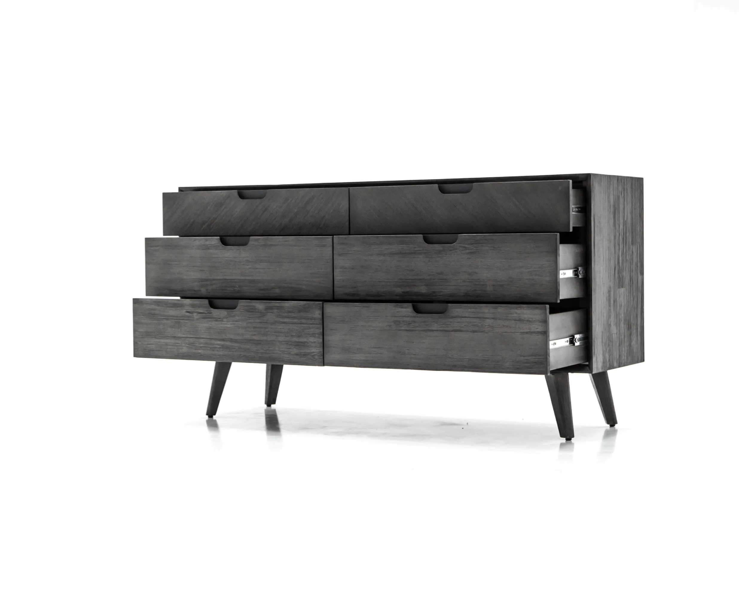 Mohave 4 Piece Acacia King Bedroom Set with Dresser and Nightstands By Armen Living - Image 7