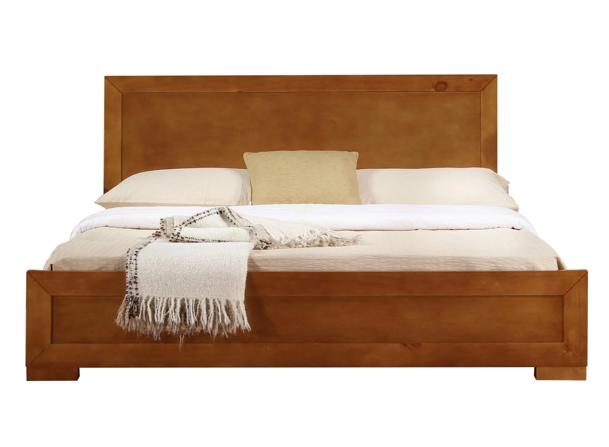 Moma Oak Wood Platform Full Bed With Nightstand By Homeroots - Image 4