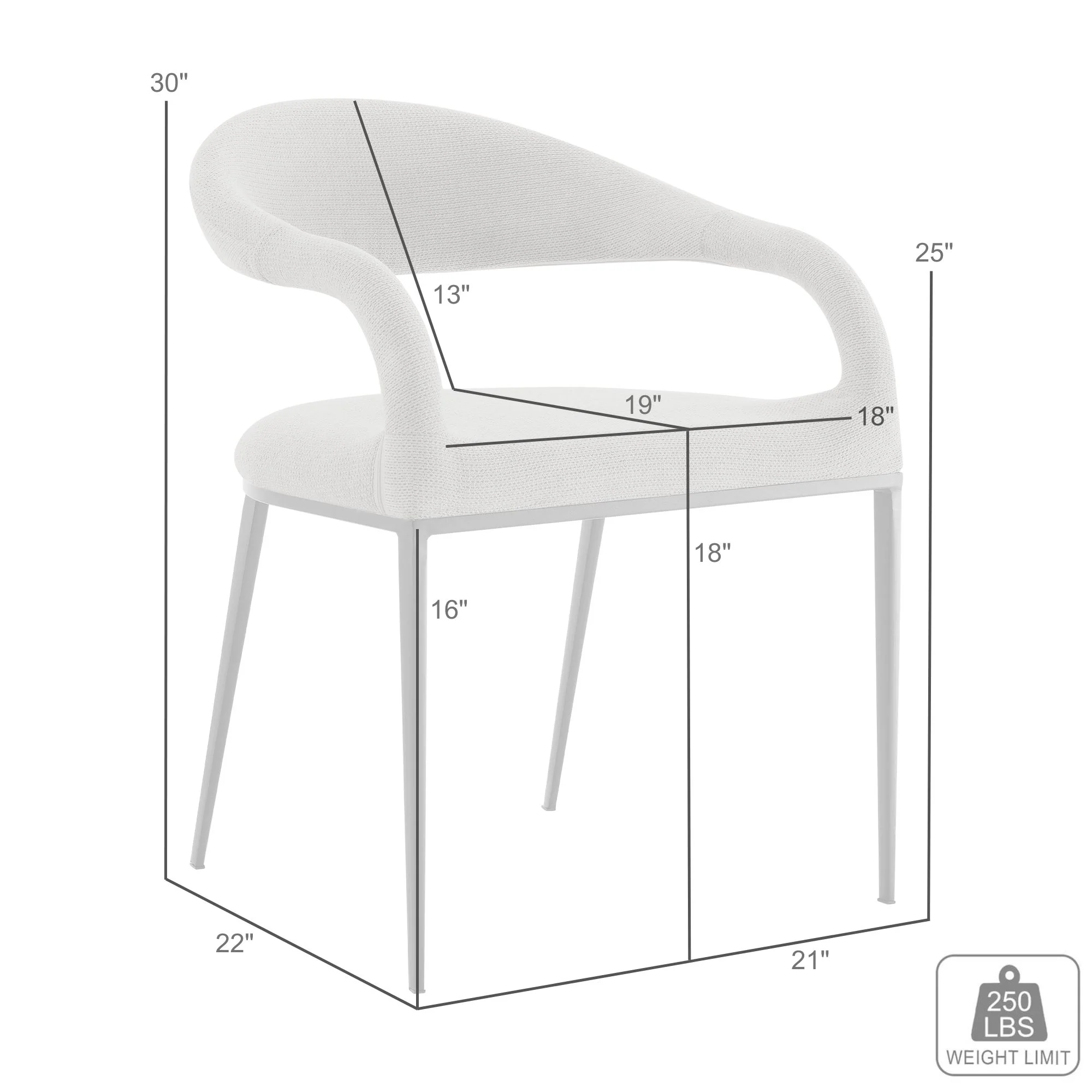 Morgan Upholstered Dining Chair with Brushed Stainless Steel and Light Gray Fabric - Set of 2 By Armen Living - Image 11
