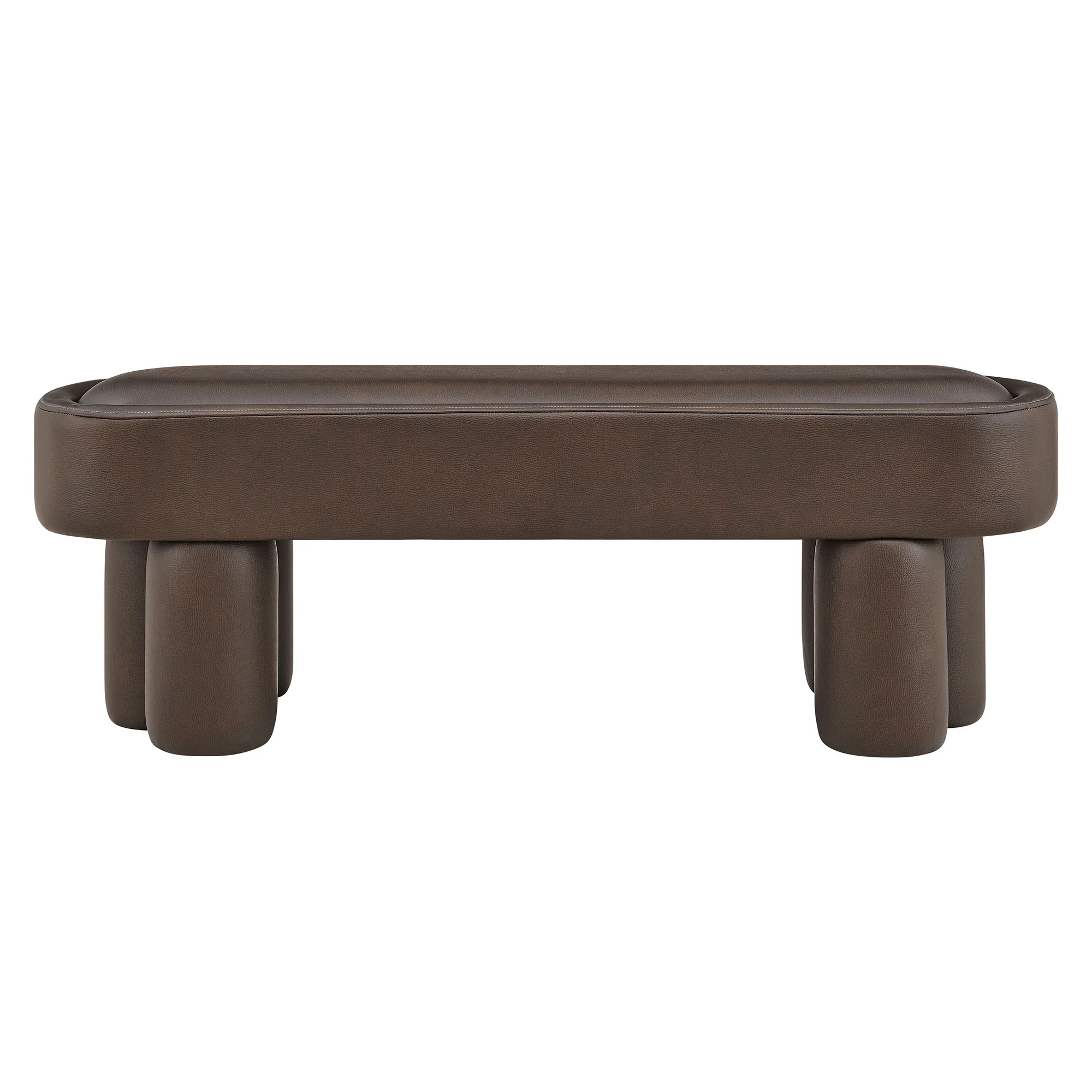 Mossi 52-Inch Oval Vegan Leather Bench by Modway - Image 4