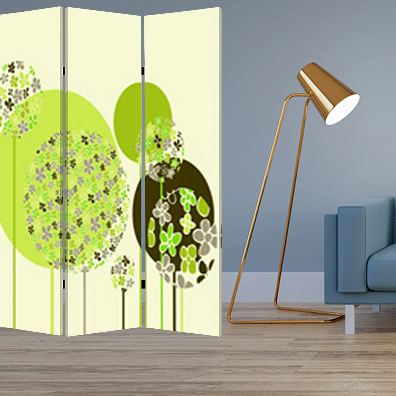 Multi Color Wood Canvas Floral Buds Screen By Homeroots