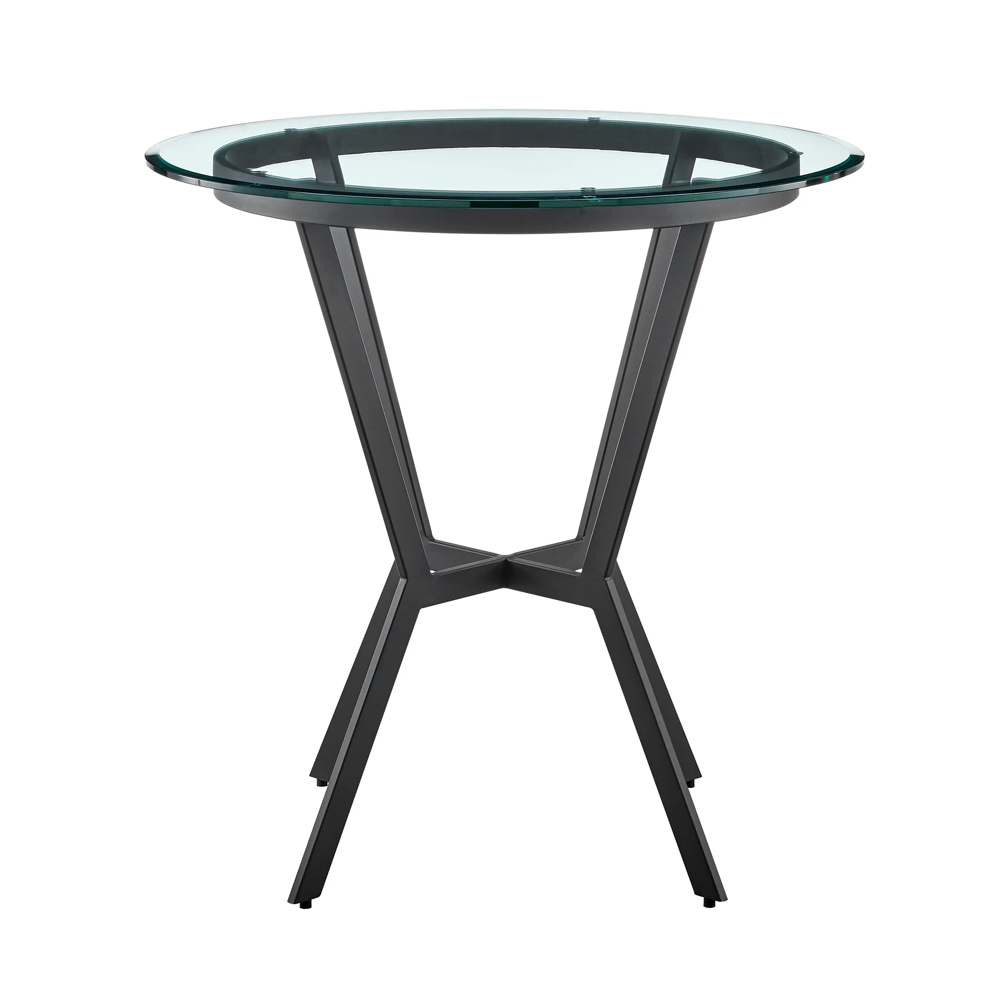 Naomi and Lorin 3-Piece Counter Height Dining Set in Black Metal and Grey Faux Leather By Armen Living - Image 5