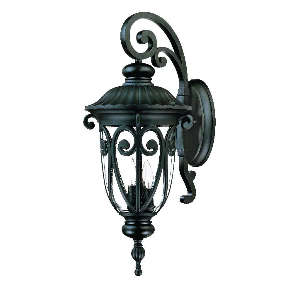 Naples 3-Light Matte Black Wall Light By Homeroots