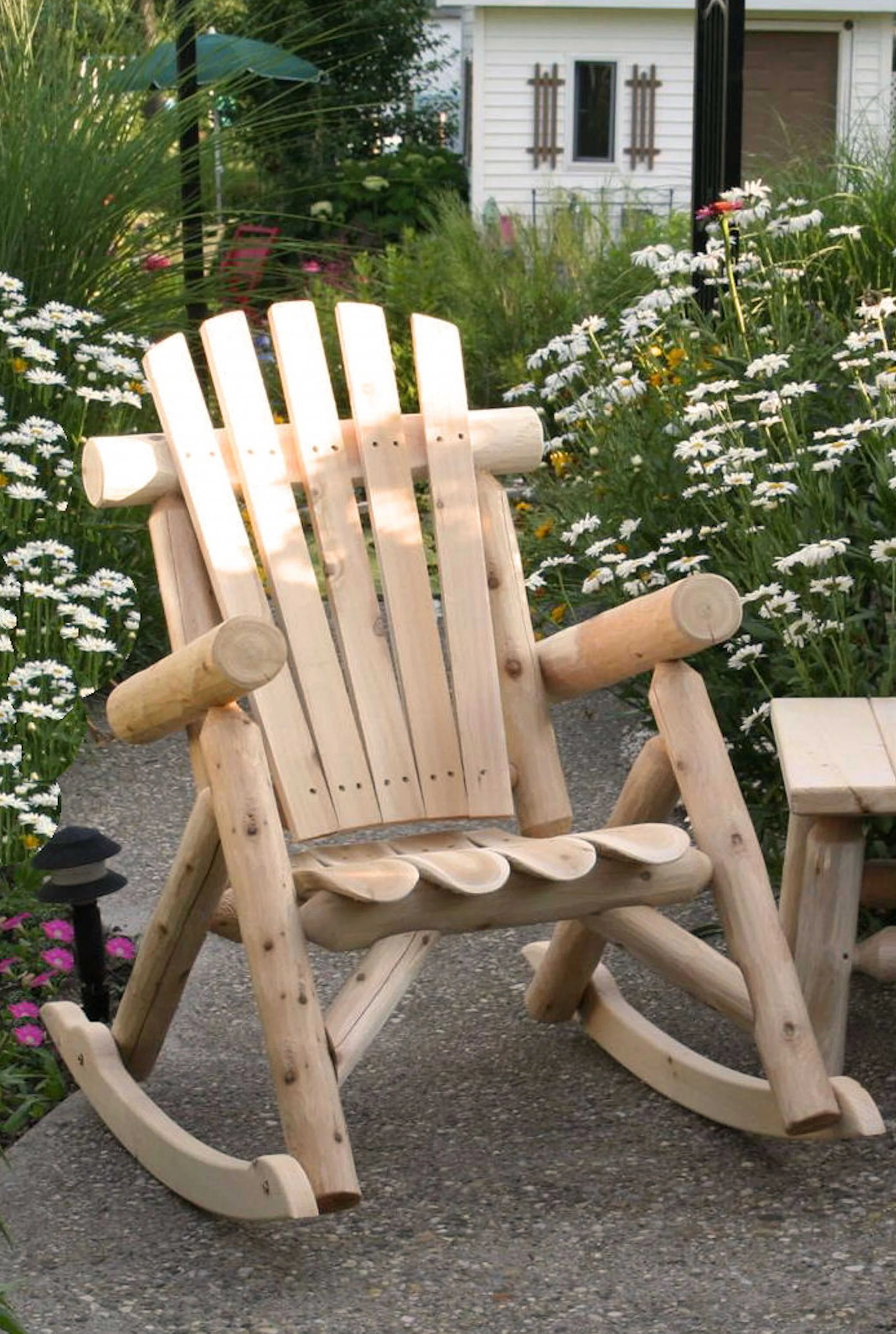 Natural Wood Rocking Chair By Homeroots
