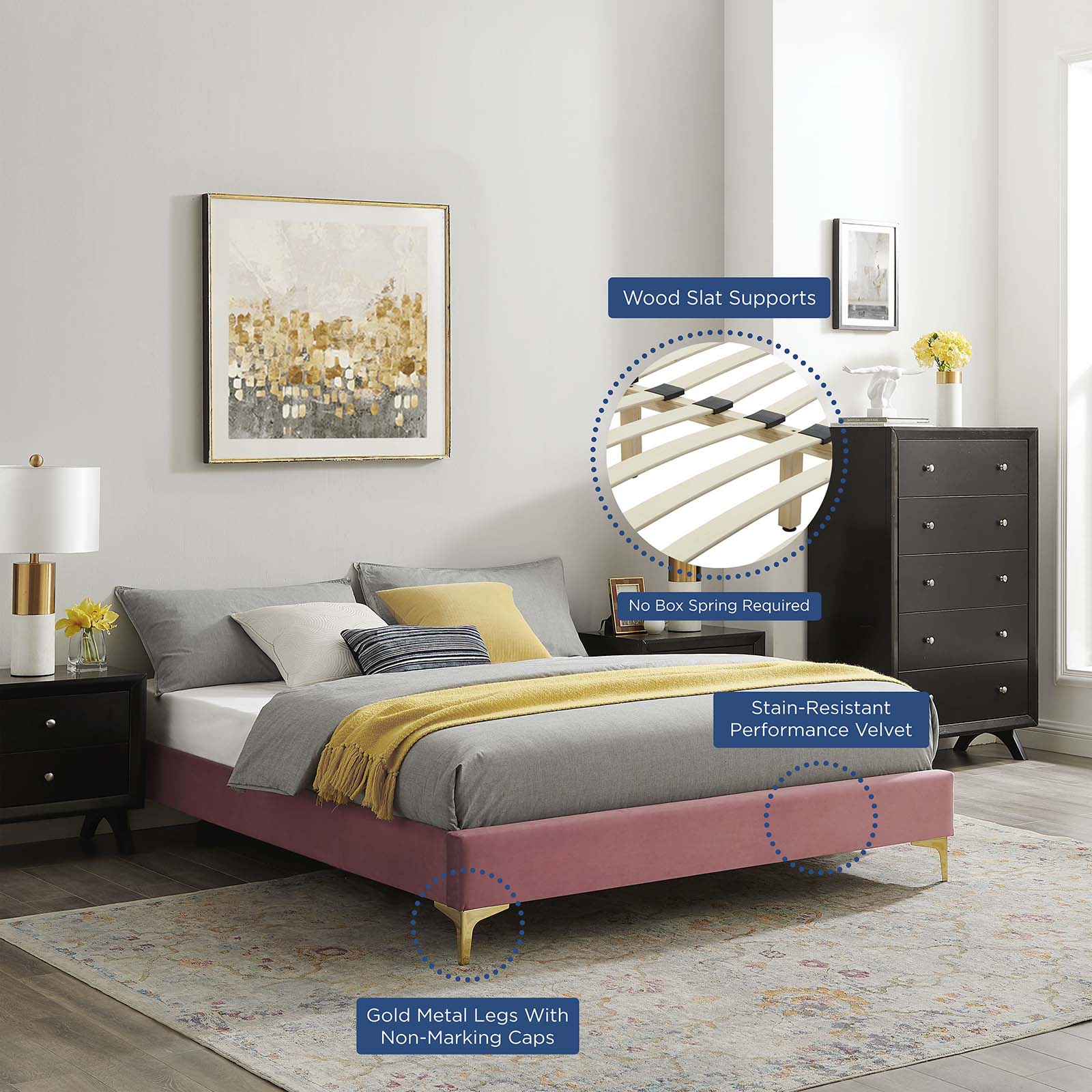 Neena Performance Velvet Queen Bed By Modway - MOD-6820 - Image 15