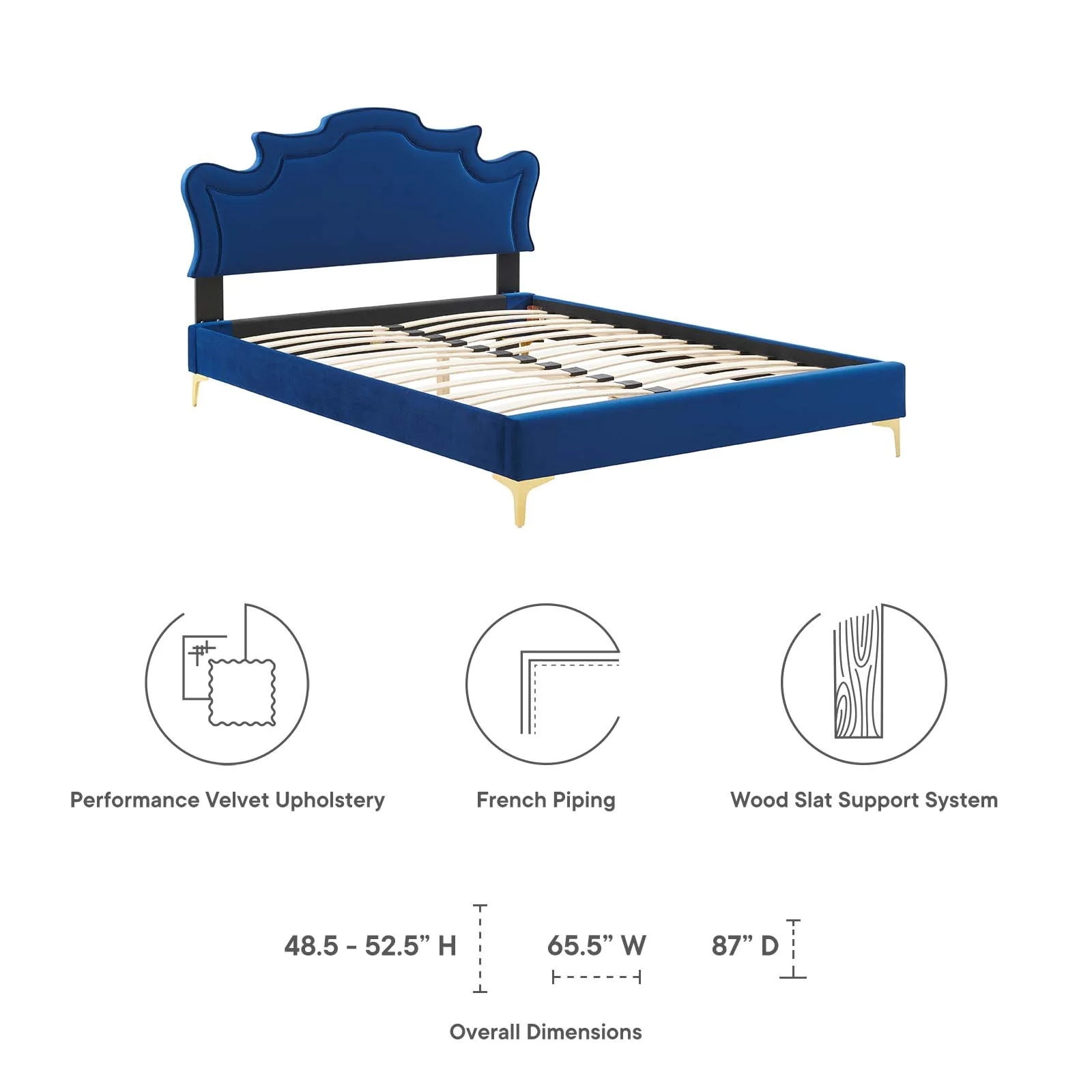 Neena Performance Velvet Queen Bed By Modway - MOD-6820 - Image 32