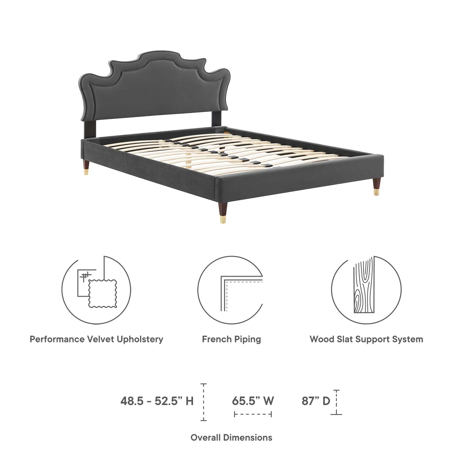 Neena Performance Velvet Queen Bed By Modway - MOD-6825 - Image 10