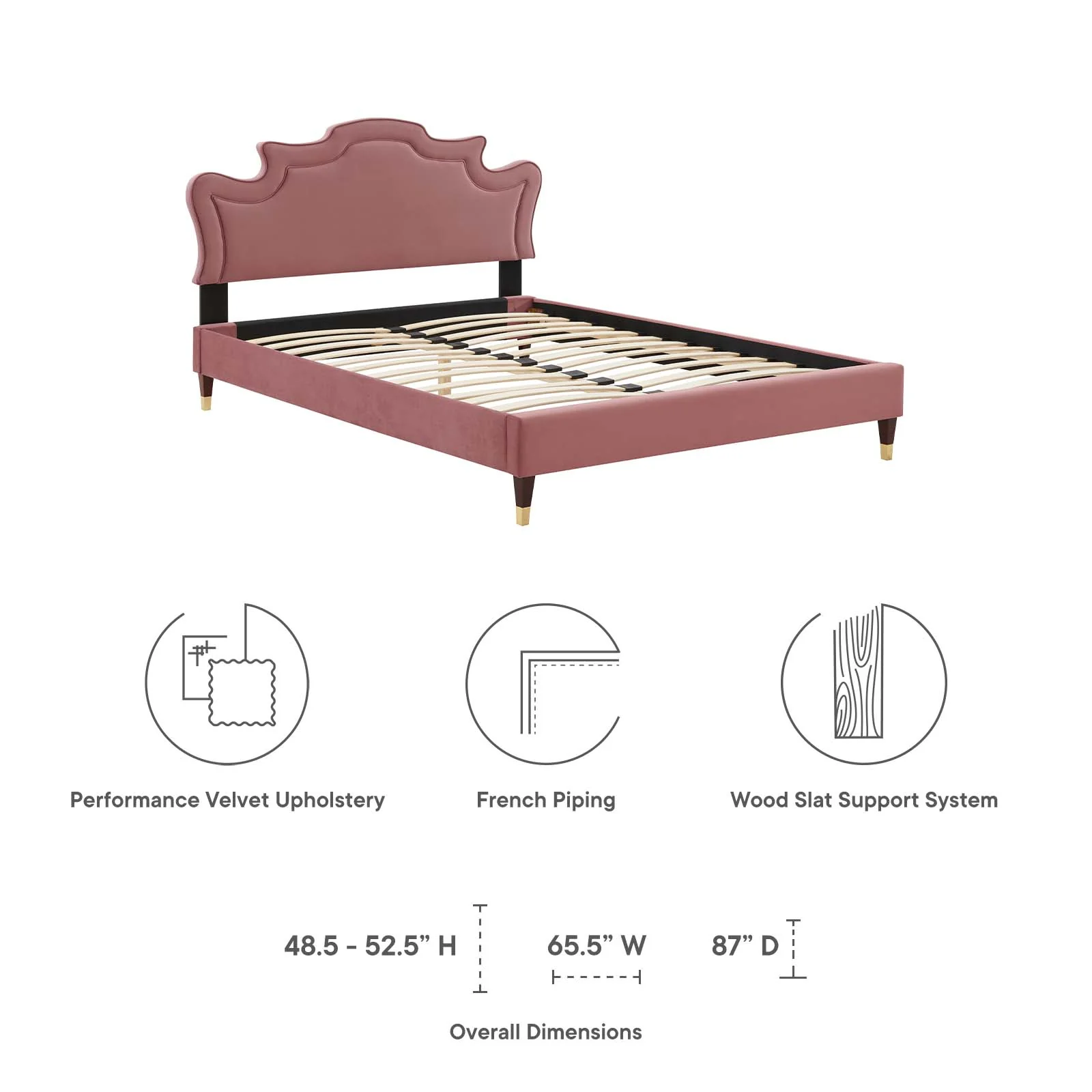 Neena Performance Velvet Queen Bed By Modway - MOD-6825 - Image 21