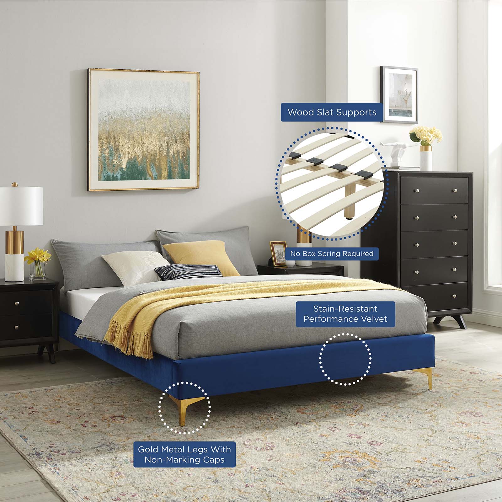 Novi Performance Velvet King Bed By Modway - MOD-6833 - Image 25