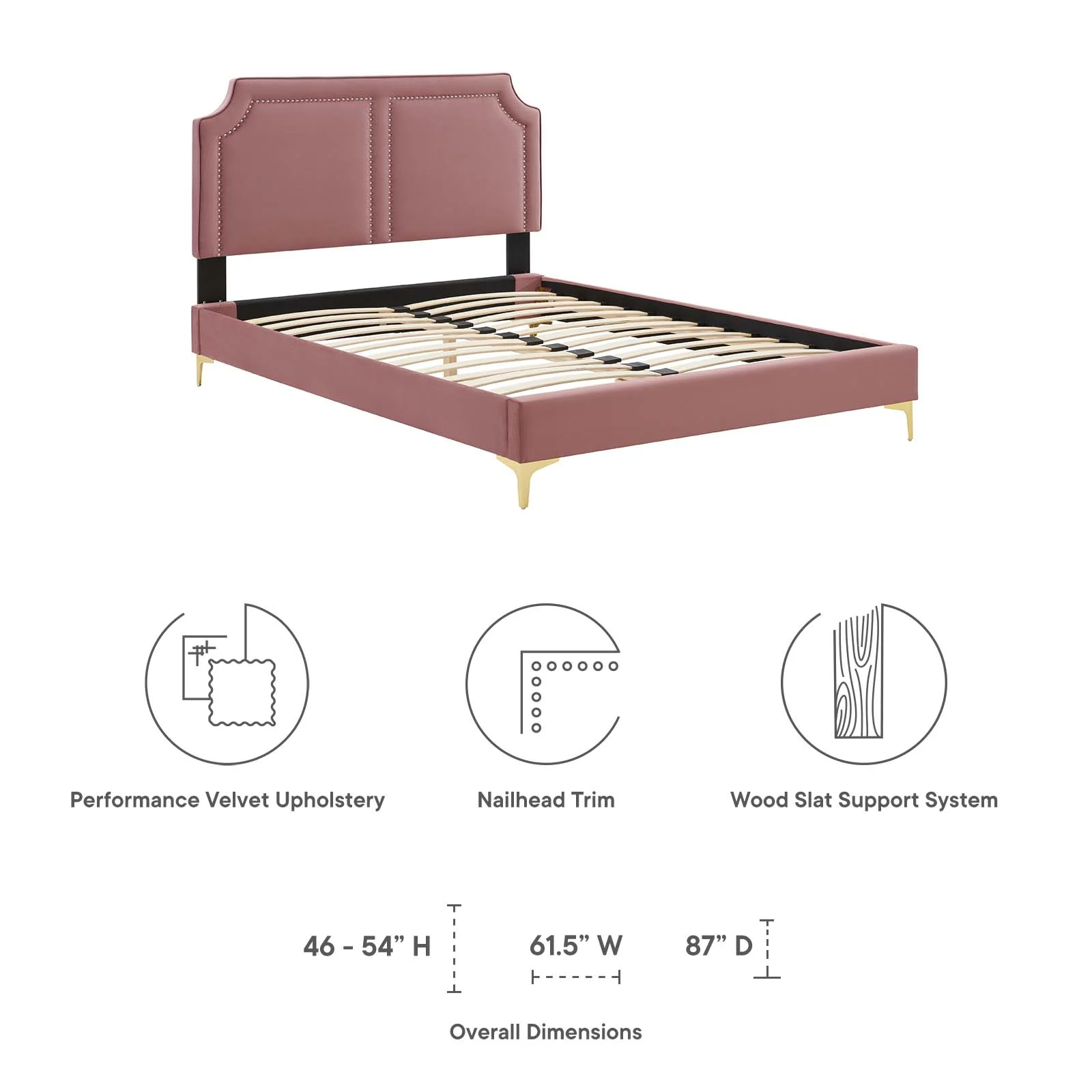Novi Performance Velvet Queen Bed By Modway - MOD-6818 - Image 21