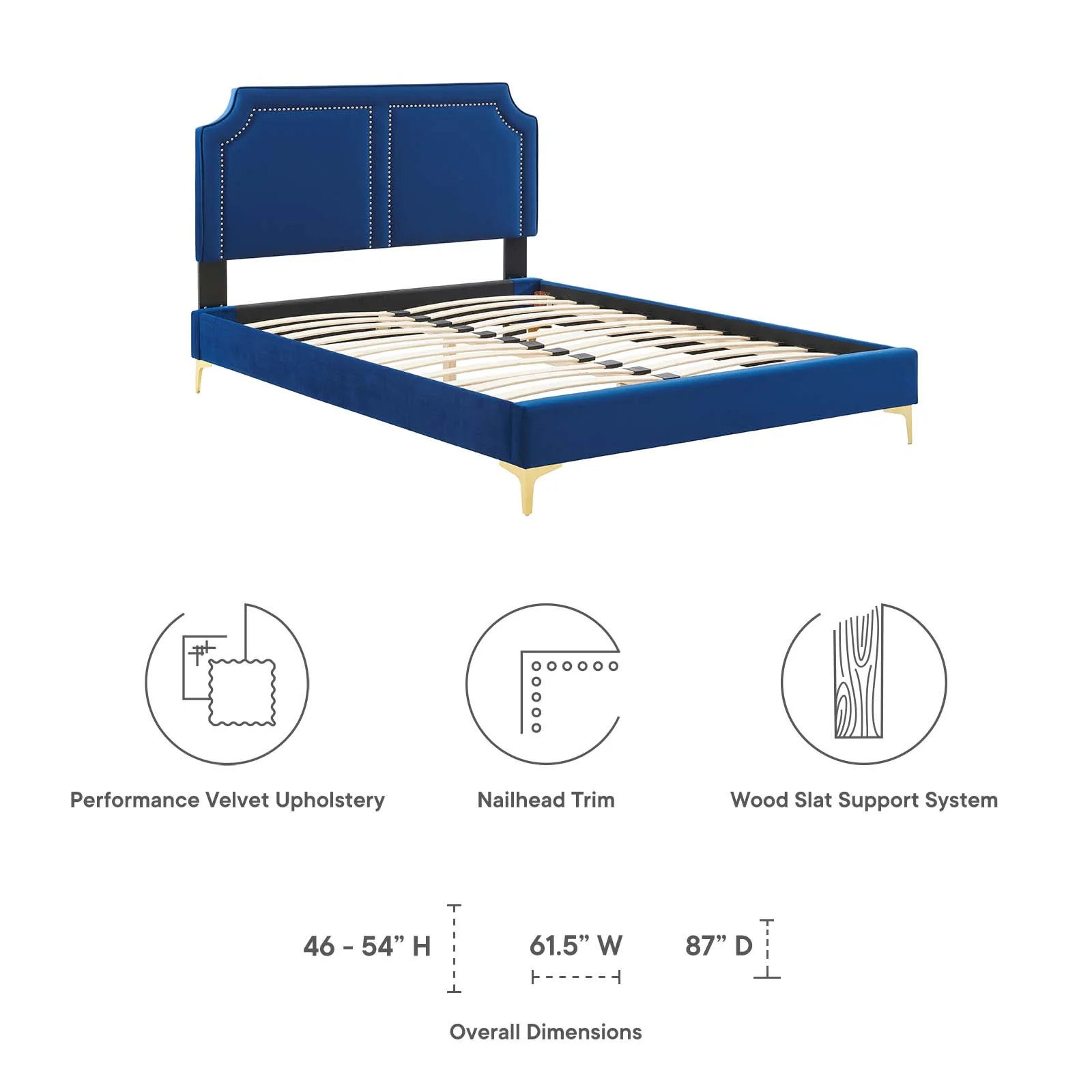 Novi Performance Velvet Queen Bed By Modway - MOD-6818 - Image 32
