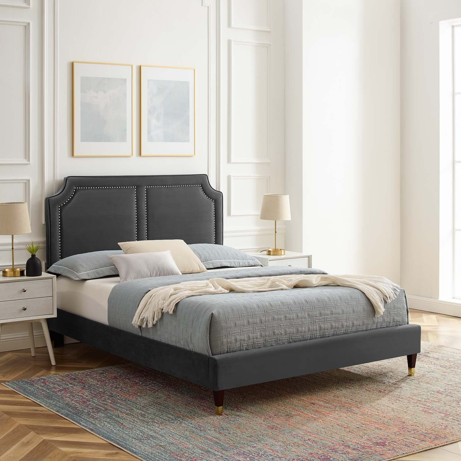 Novi Performance Velvet Queen Bed By Modway - MOD-6823