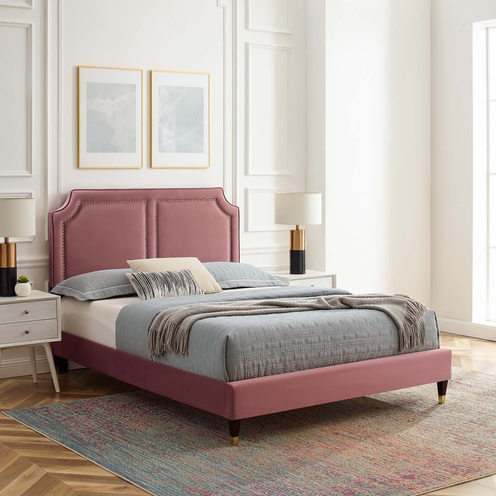 Novi Performance Velvet Queen Bed By Modway - MOD-6823 - Image 12
