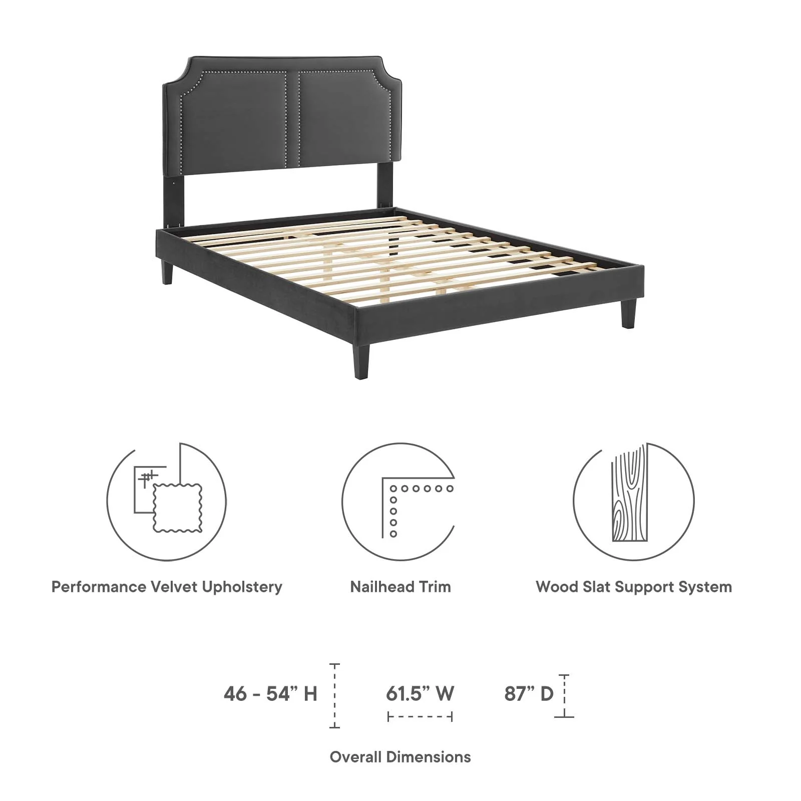 Novi Performance Velvet Queen Bed By Modway - MOD-6828 - Image 10