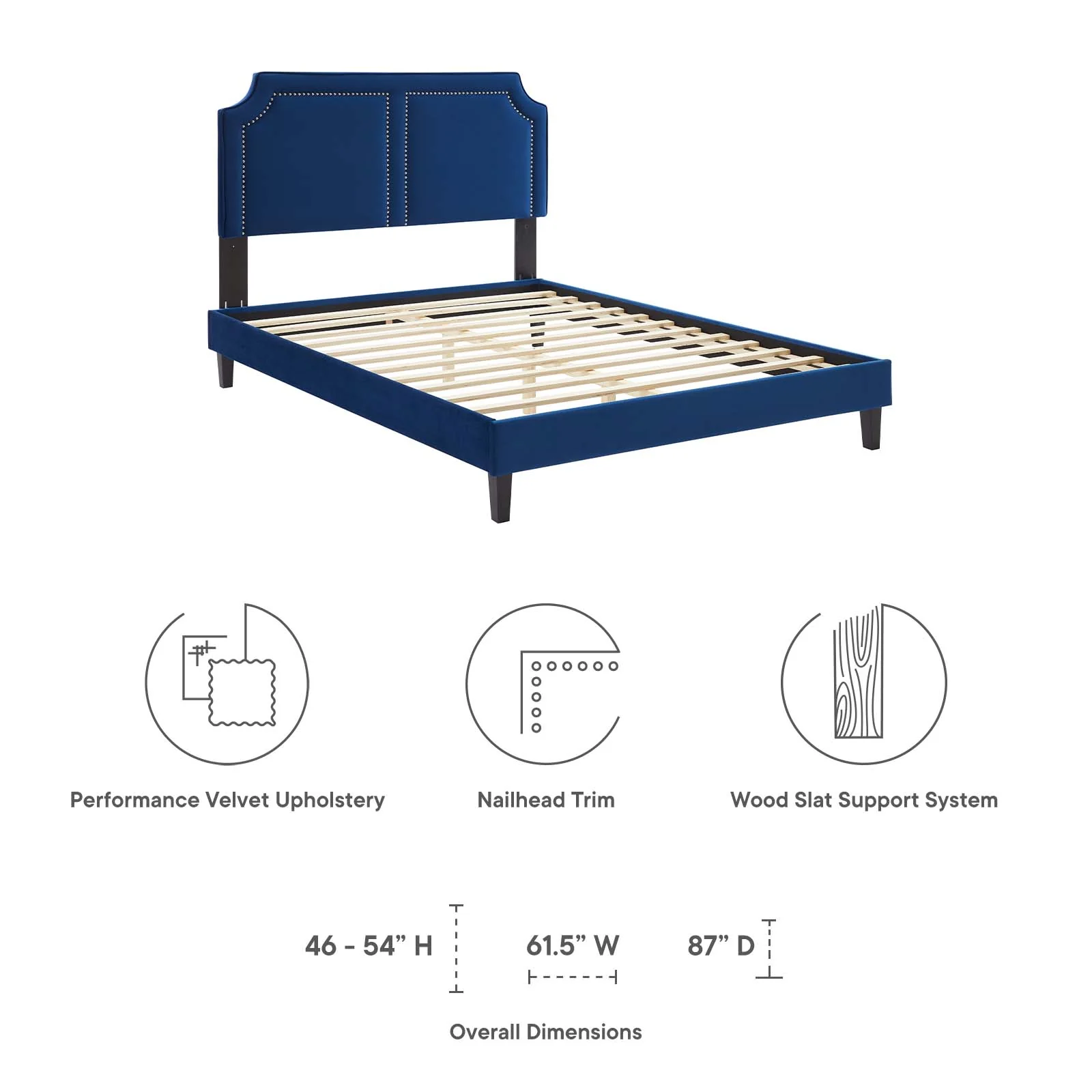 Novi Performance Velvet Queen Bed By Modway - MOD-6828 - Image 32