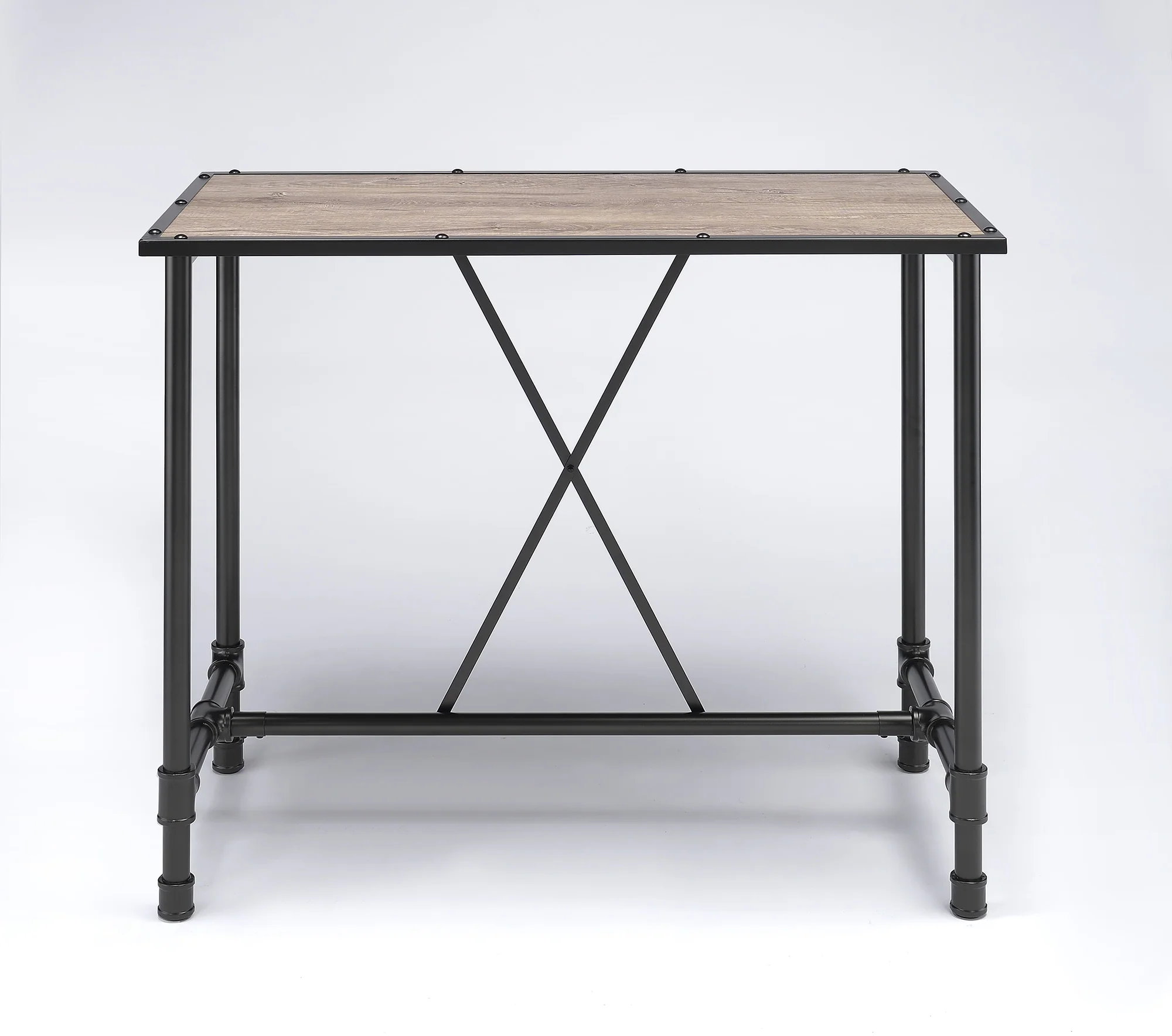 Oak And Black Bar Table By Homeroots
