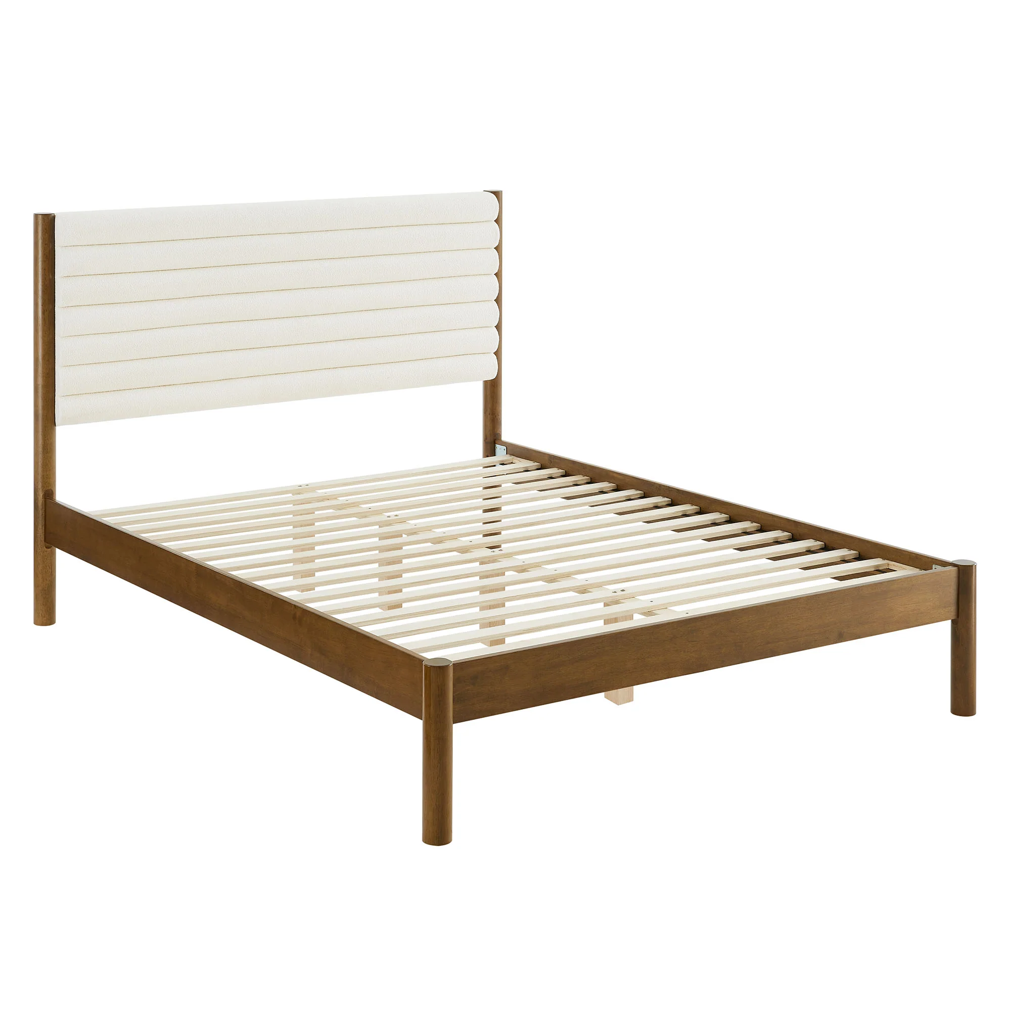 Olea Channel Tufted Boucle Solid Wood Queen Platform Bed by Modway - Image 11