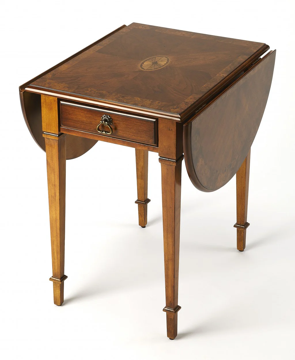 Olive Ash Burl Pembroke Table By Homeroots
