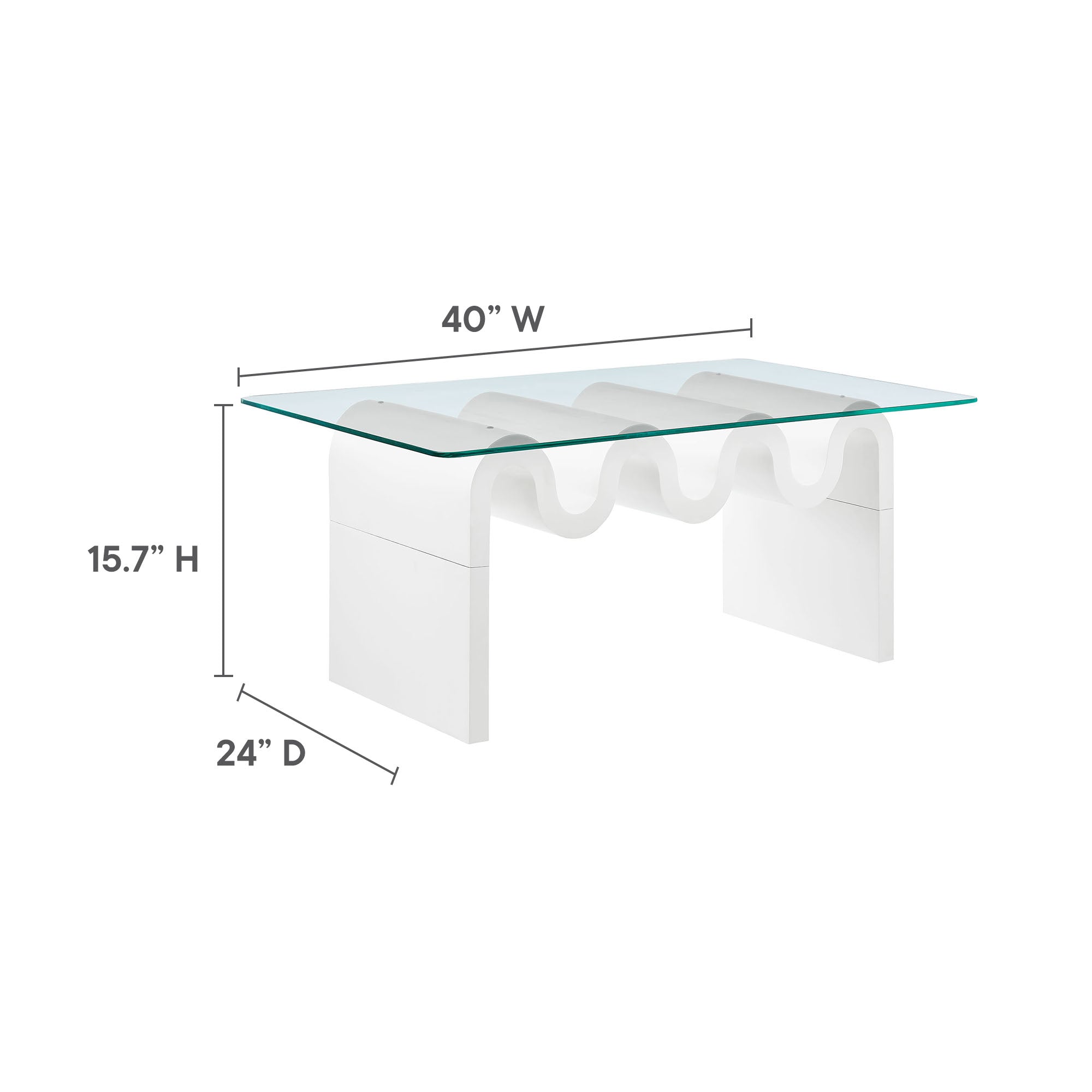 Ondine Glass Top Coffee Table by Modway - Image 40