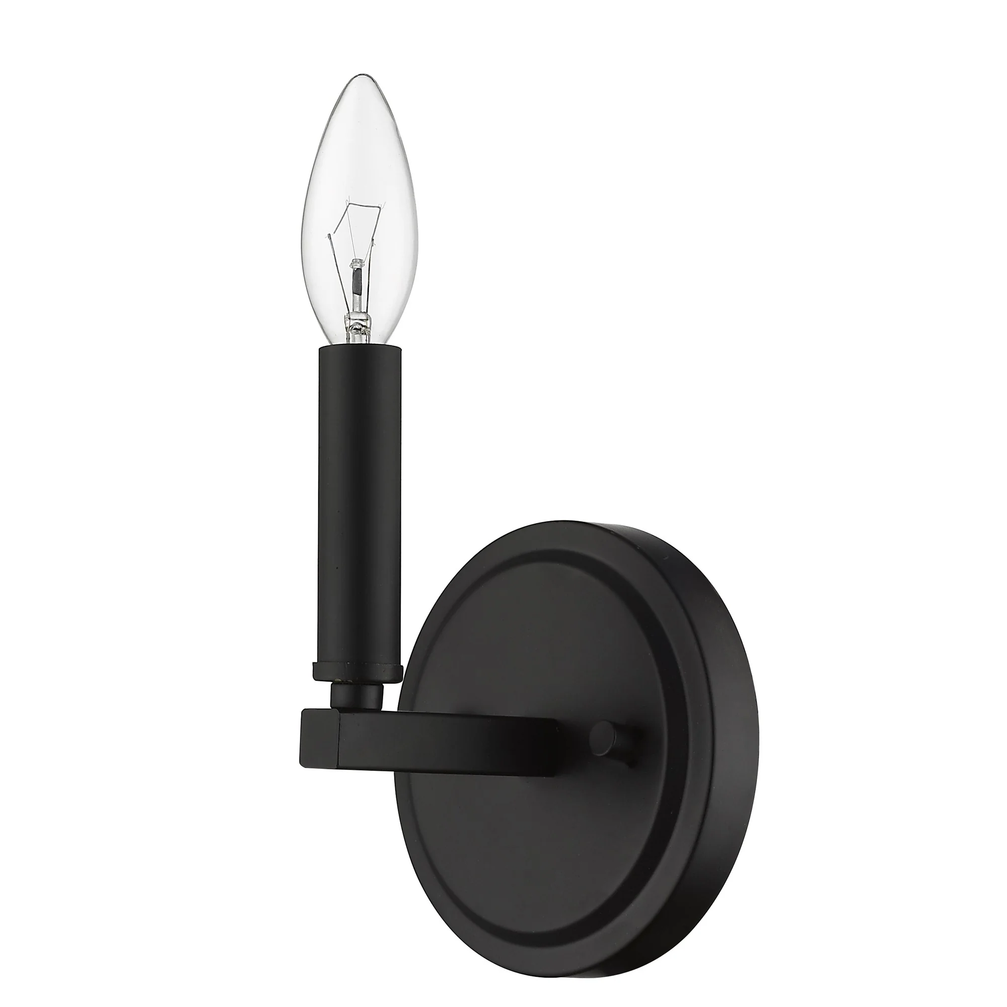 One Light Matte Black Wall Sconce By Homeroots