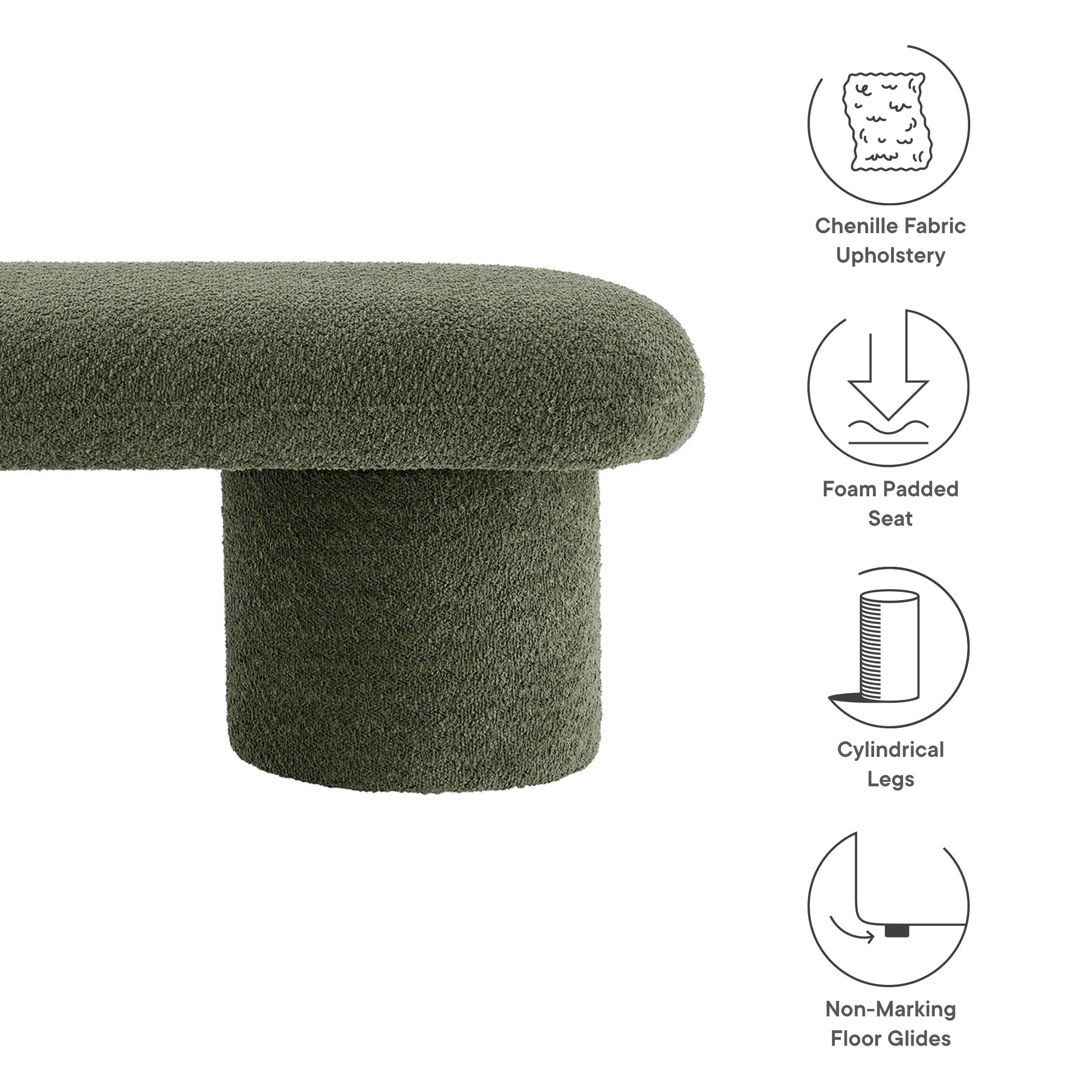 Orla Chenille Upholstered Bench by Modway - Image 19