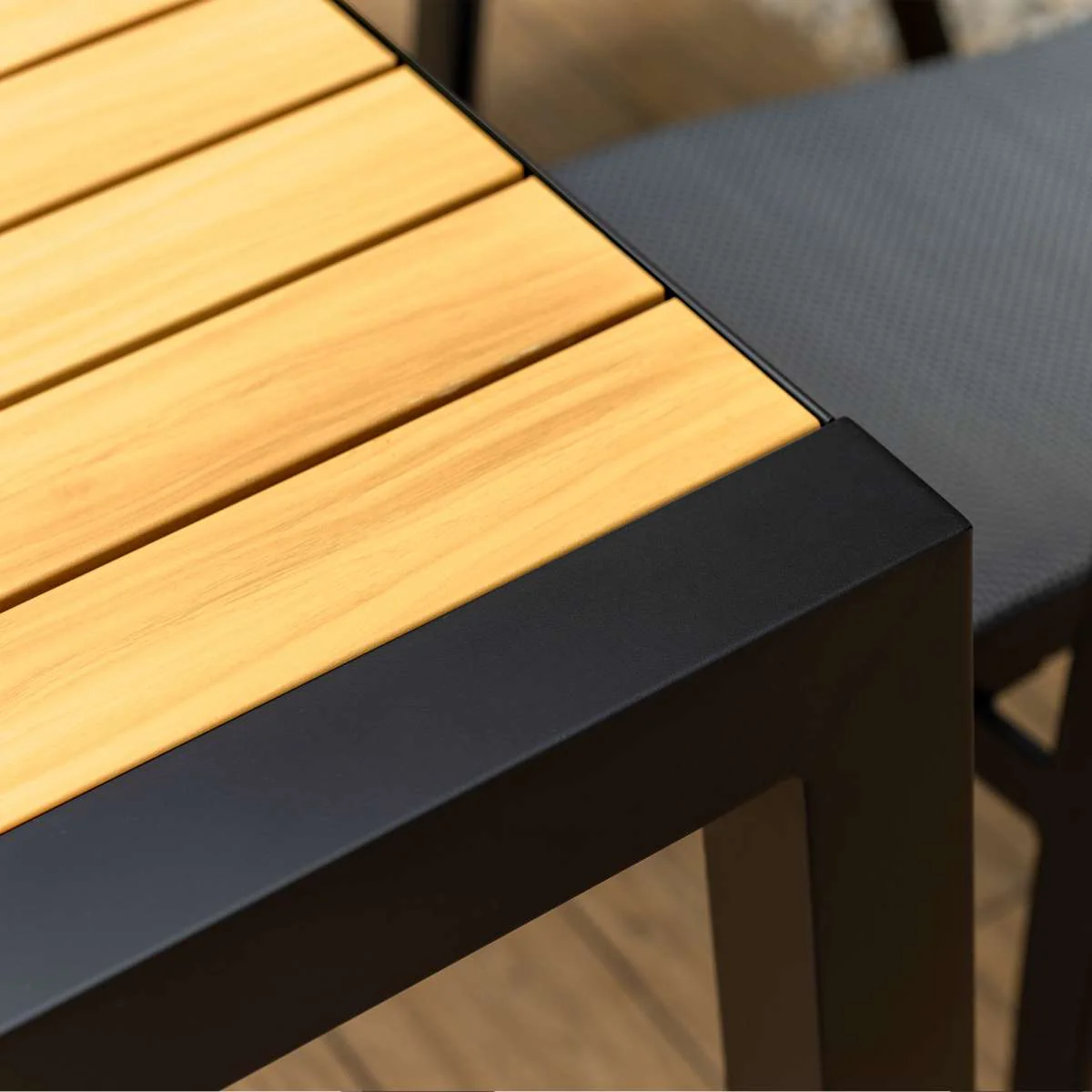 Panama Outdoor Black Aluminum Rectangular Dining Table By Armen Living - Image 6