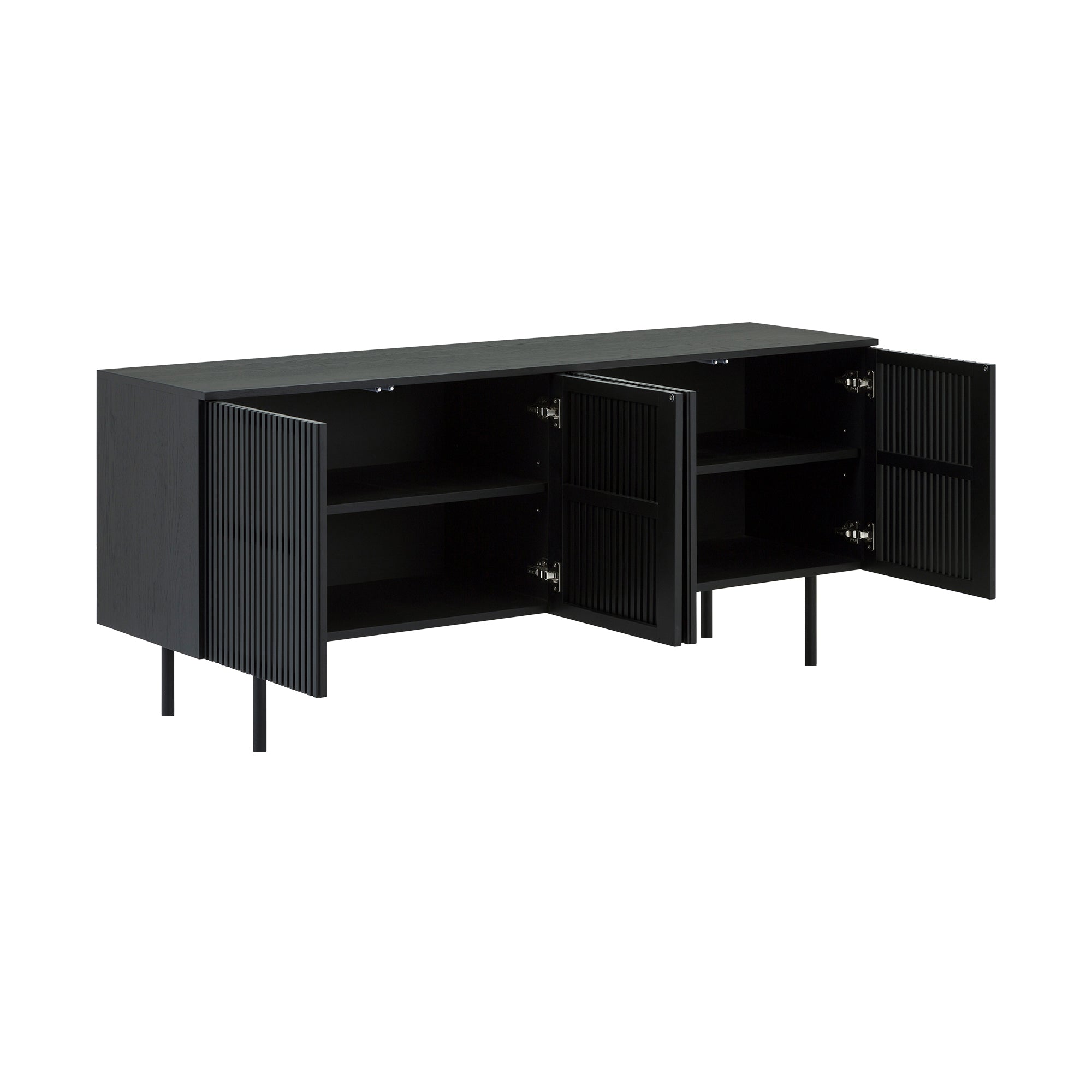 Pasadena Apache 6 Piece Oval Dining Set with Buffet in Walnut and Black Oak Finish By Armen Living - Image 11