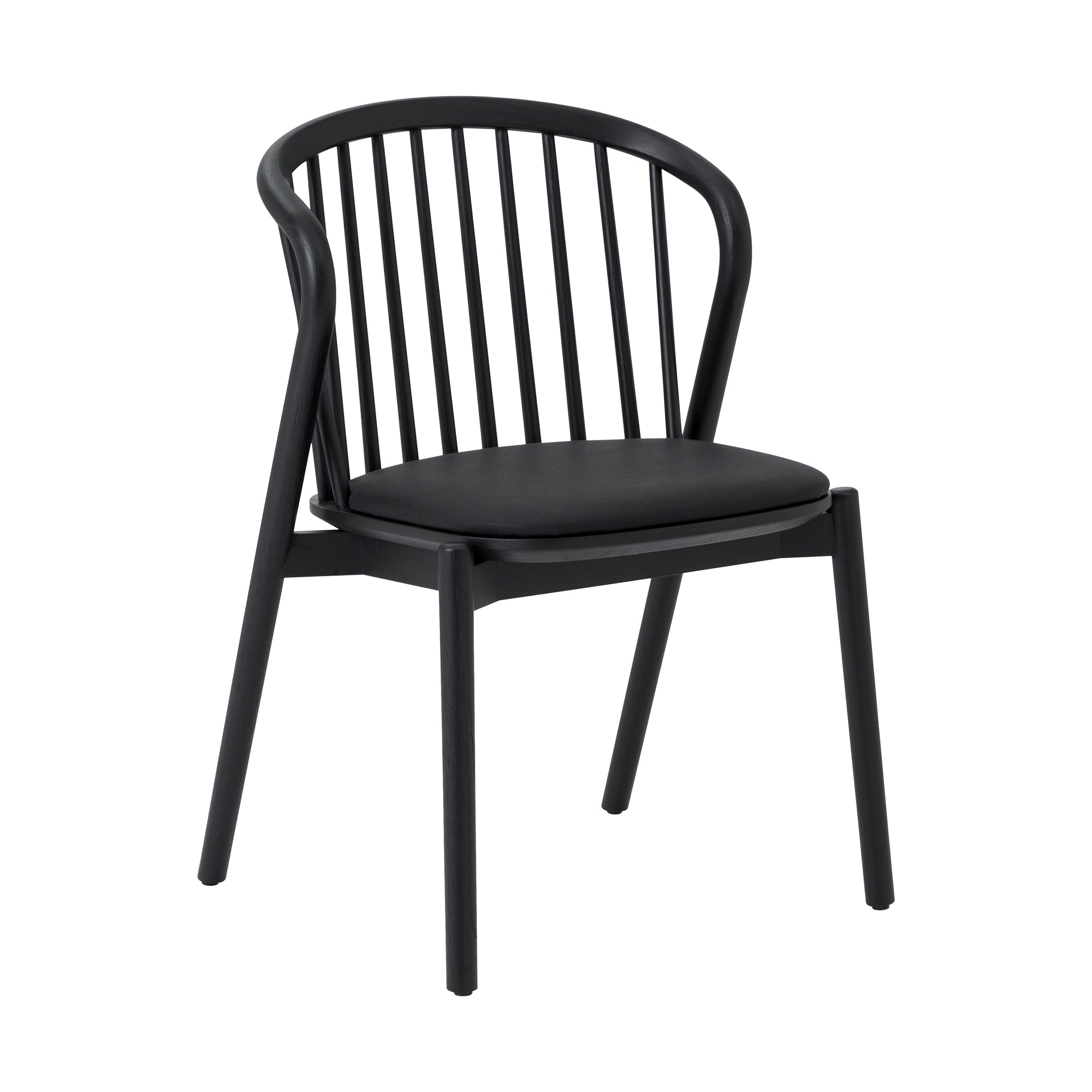 Pasadena Echo 5 Piece Oval Dining Set in Black Oak Finish with Black Faux Leather By Armen Living - Image 3