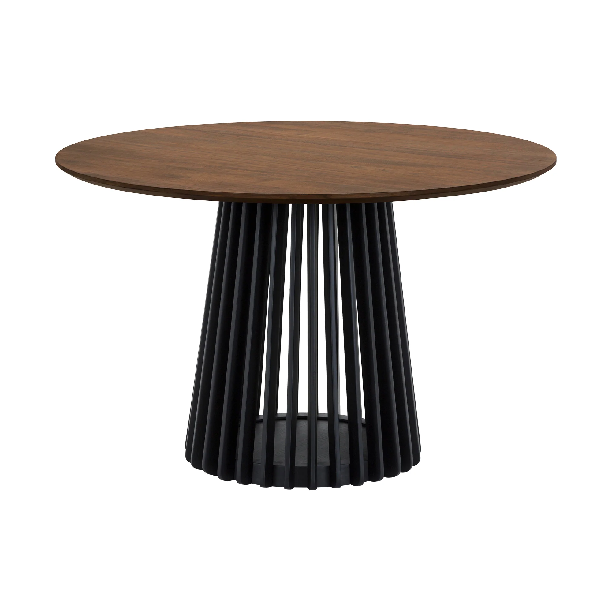 Pasadena Echo 5 Piece Round Dining Set with Walnut and Black Finish Table and Walnut Finish Chairs By Armen Living - Image 5
