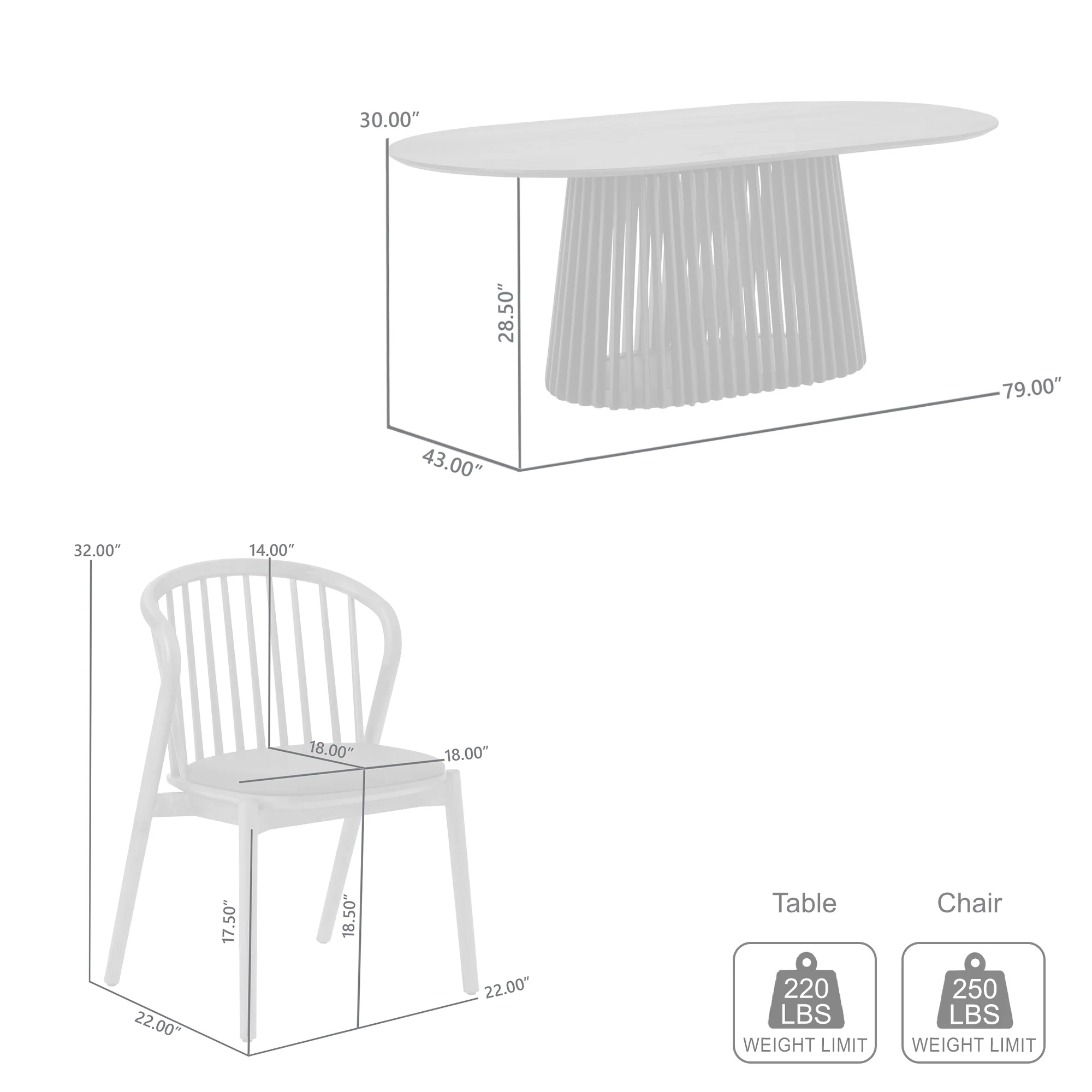 Pasadena Echo 7 Piece Oval Dining Set with Walnut and Black Finish Table and Walnut Finish Chairs By Armen Living - Image 10